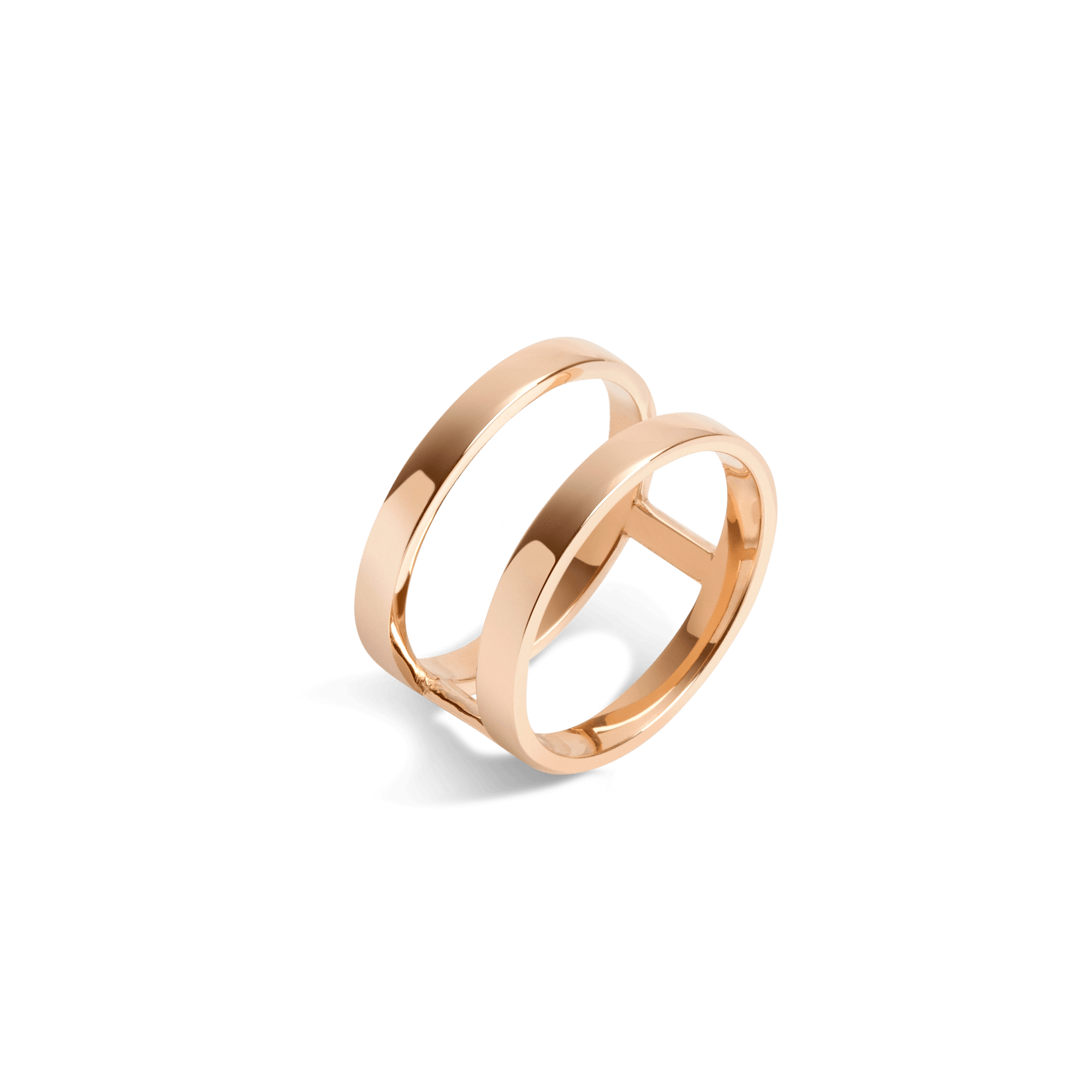 Bridge Ring Rose Gold Vermeil 14k Rose Gold 18k Rose Gold Half Side    Front First