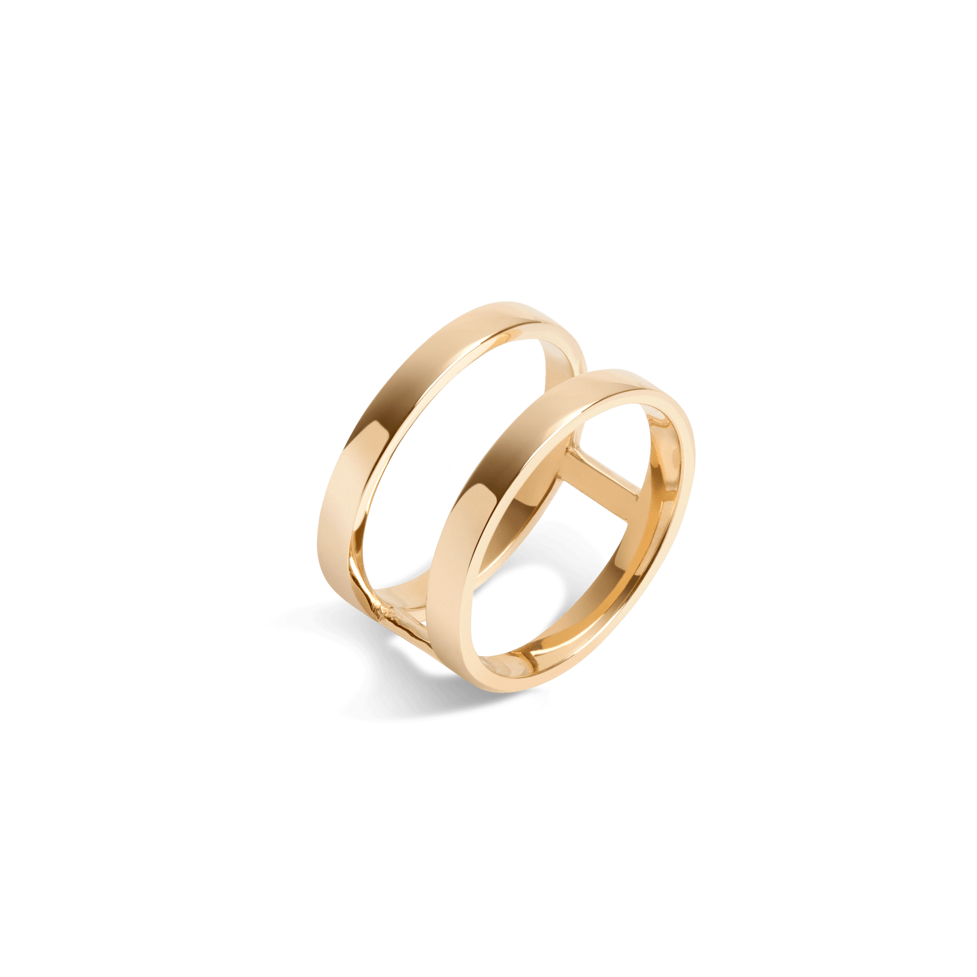 Bridge Ring Yellow Gold Vermeil 14k Yellow Gold 18k Yellow Gold Laid down    Front First