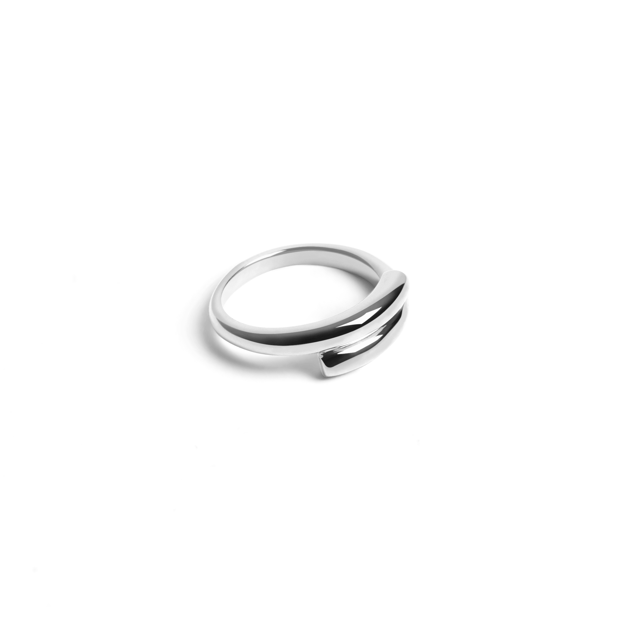 Crossover Ring Sterling Silver White Gold Vermeil 14k White Gold 18k White Gold Laid down     Front First