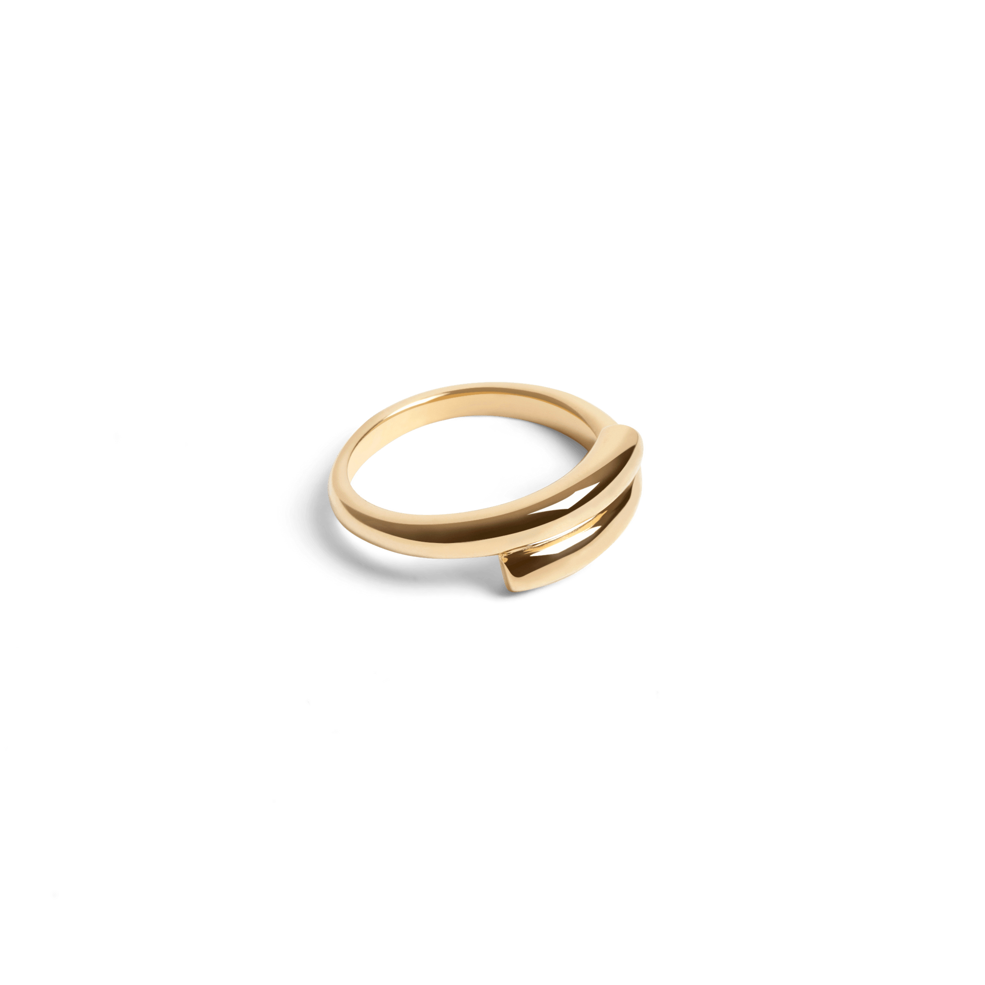 Crossover Ring Yellow Gold Vermeil 14k Yellow Gold 18k Yellow Gold Laid down    Front First