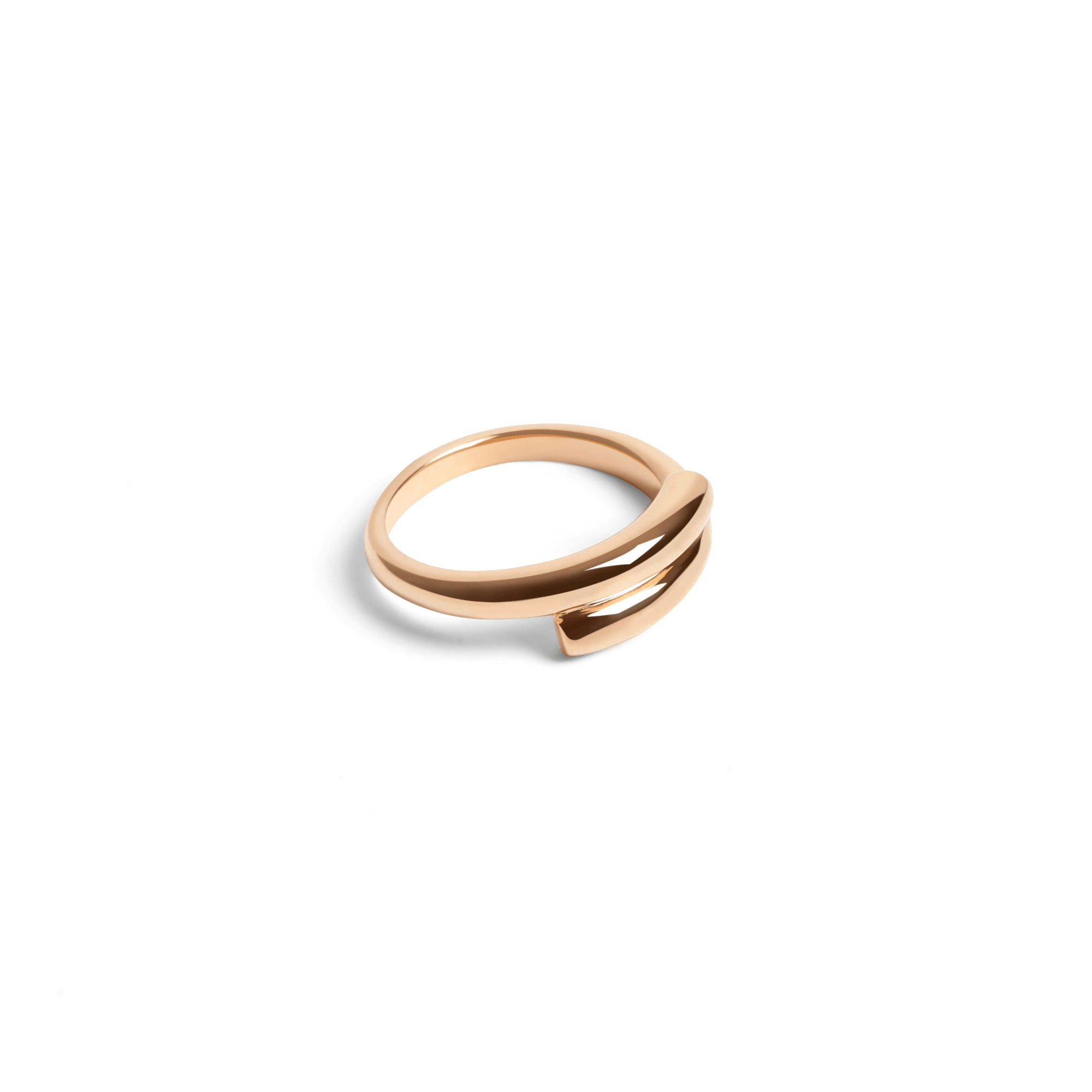 Crossover Ring Rose Gold Vermeil 14k Rose Gold 18k Rose Gold Laid down    Front First