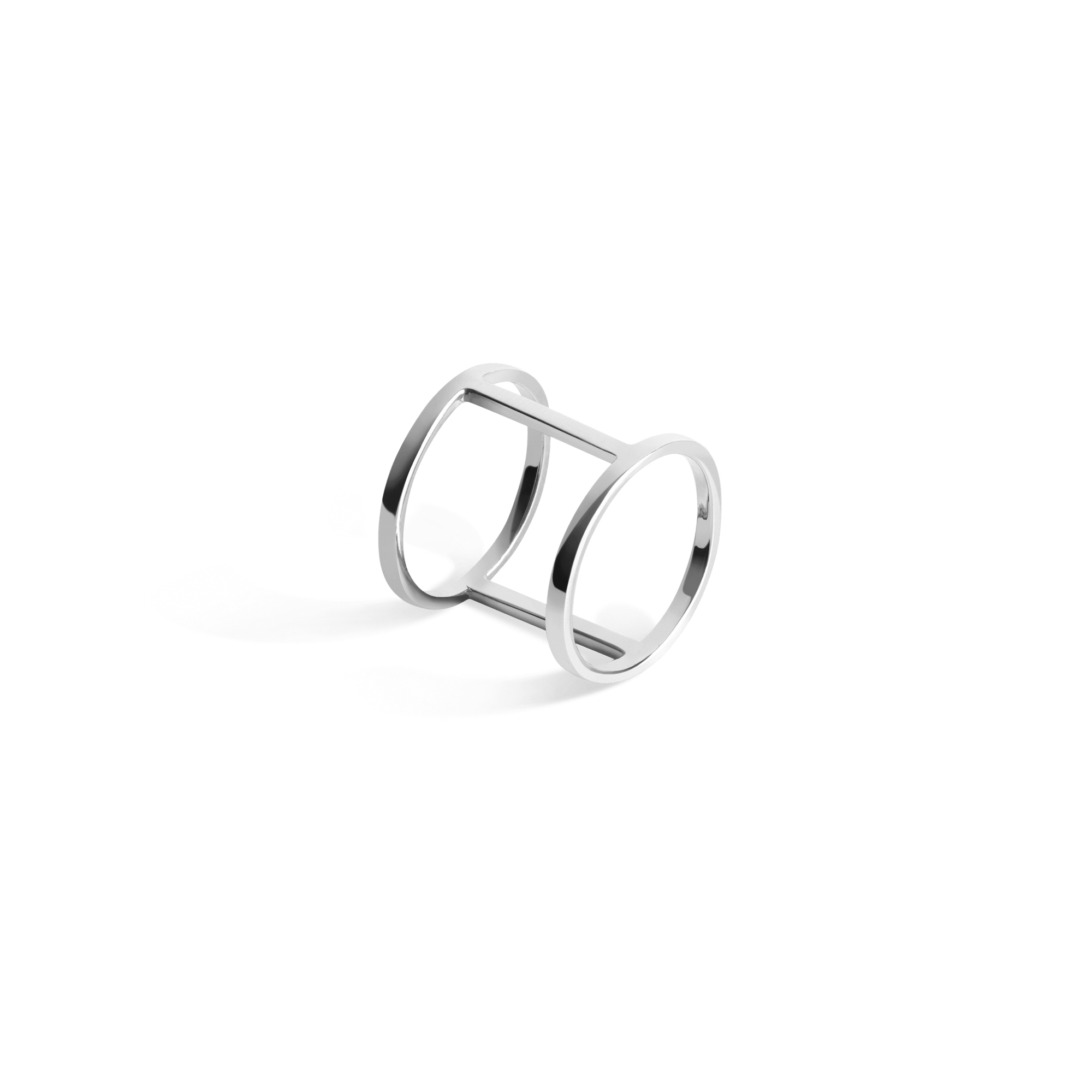 Cylinder Ring Sterling Silver White Gold Vermeil 14k White Gold 18k White Gold Half Side