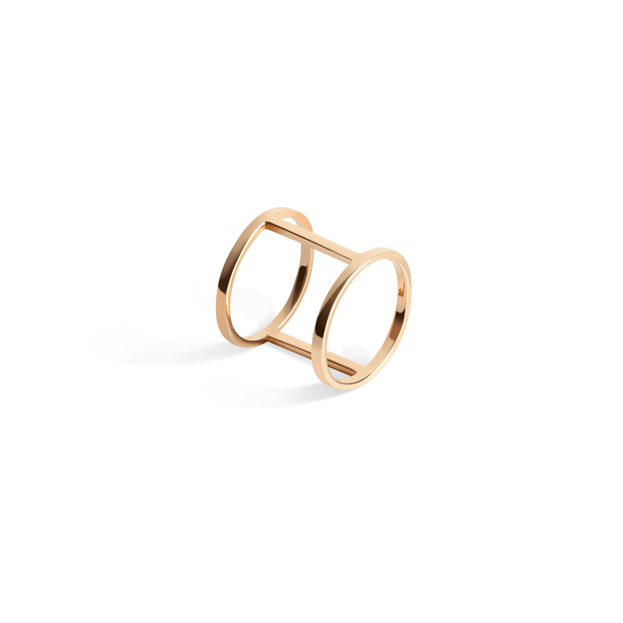 Cylinder Ring Rose Gold Vermeil 14k Rose Gold 18k Rose Gold Half Side