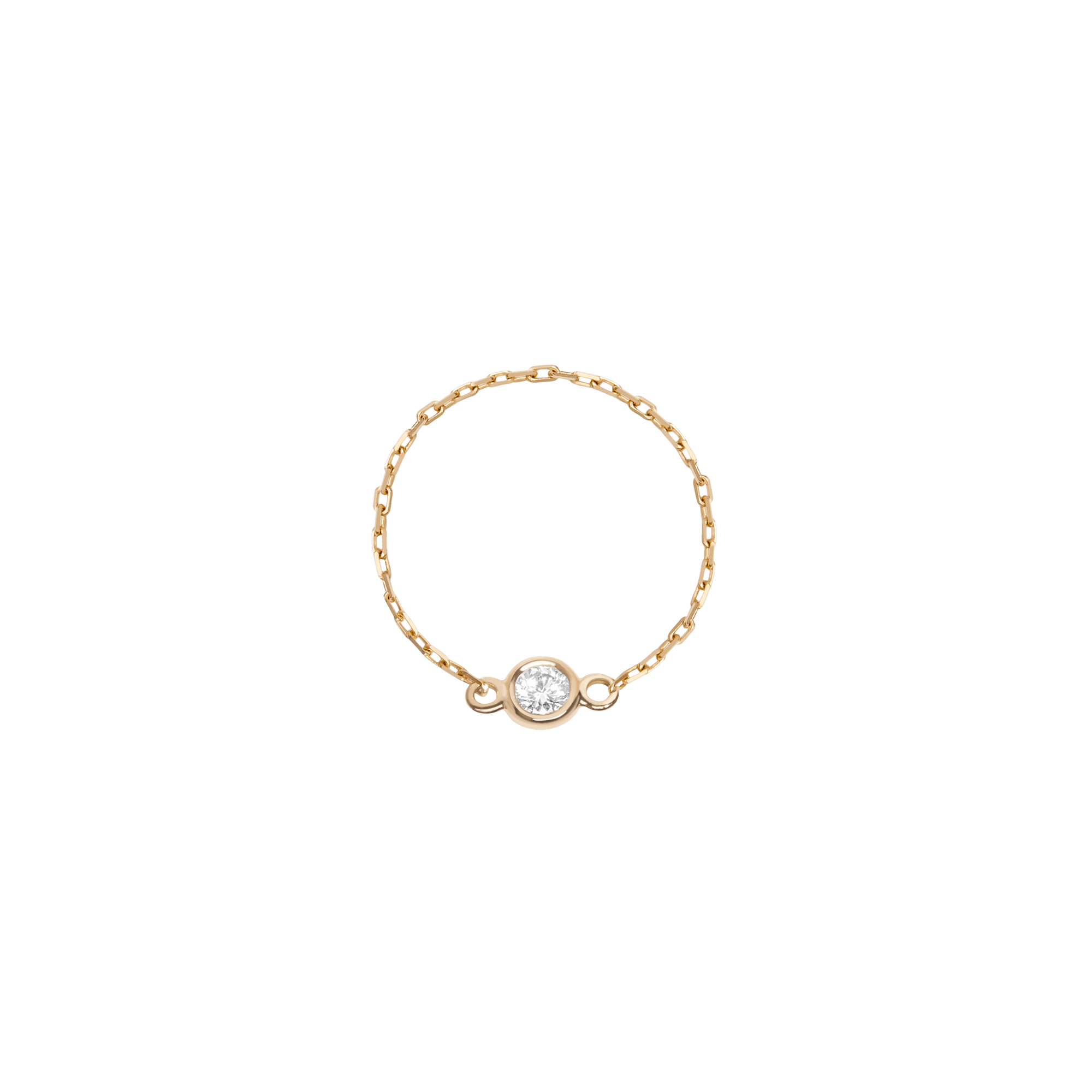 Diamond Bezel Ring Yellow Gold Vermeil 14k Yellow Gold 18k Yellow Gold White Diamonds Front First