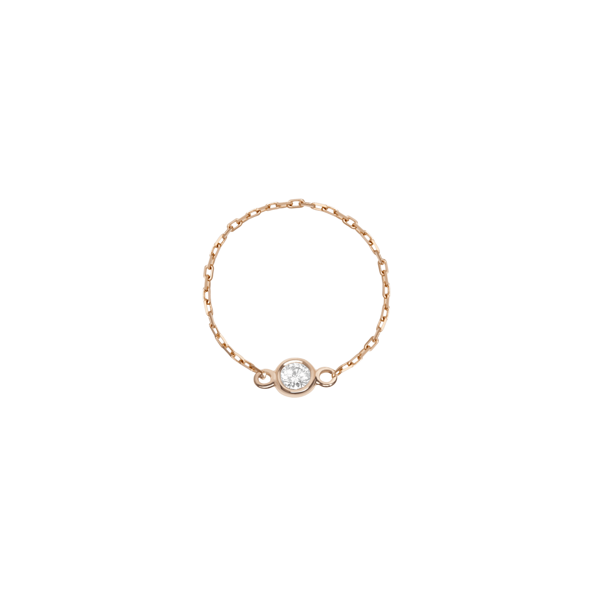 Diamond Bezel Ring Rose Gold Vermeil 14k Rose Gold 18k Rose Gold White Diamonds Front First