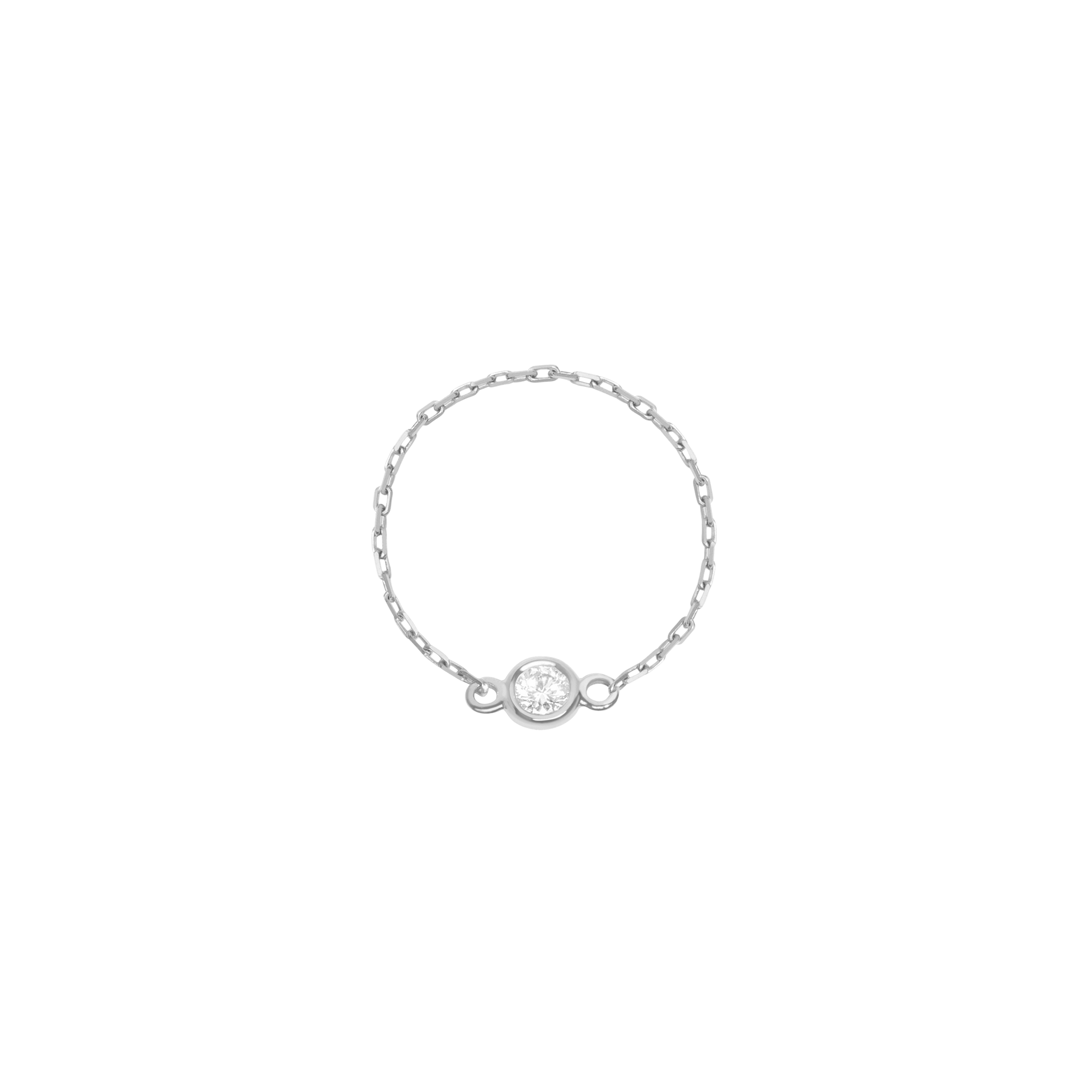 Diamond Bezel Ring Sterling Silver White Gold Vermeil 14k White Gold 18k White Gold White Diamonds Front First
