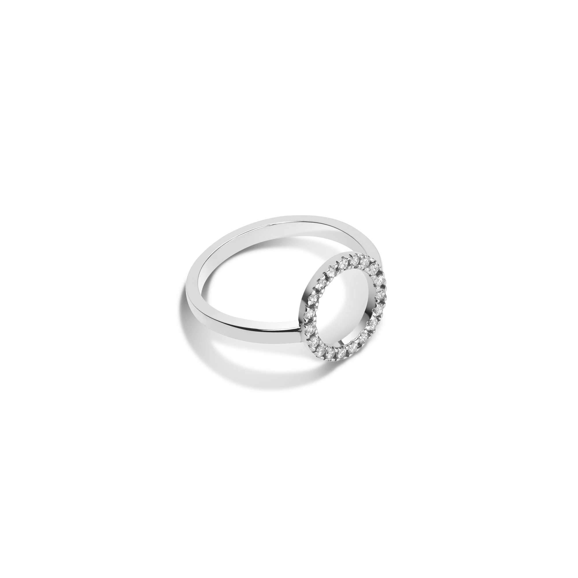 Diamond Circle Ring  Sterling Silver White Gold Vermeil 14k White Gold 18k White Gold White Diamonds Laid down