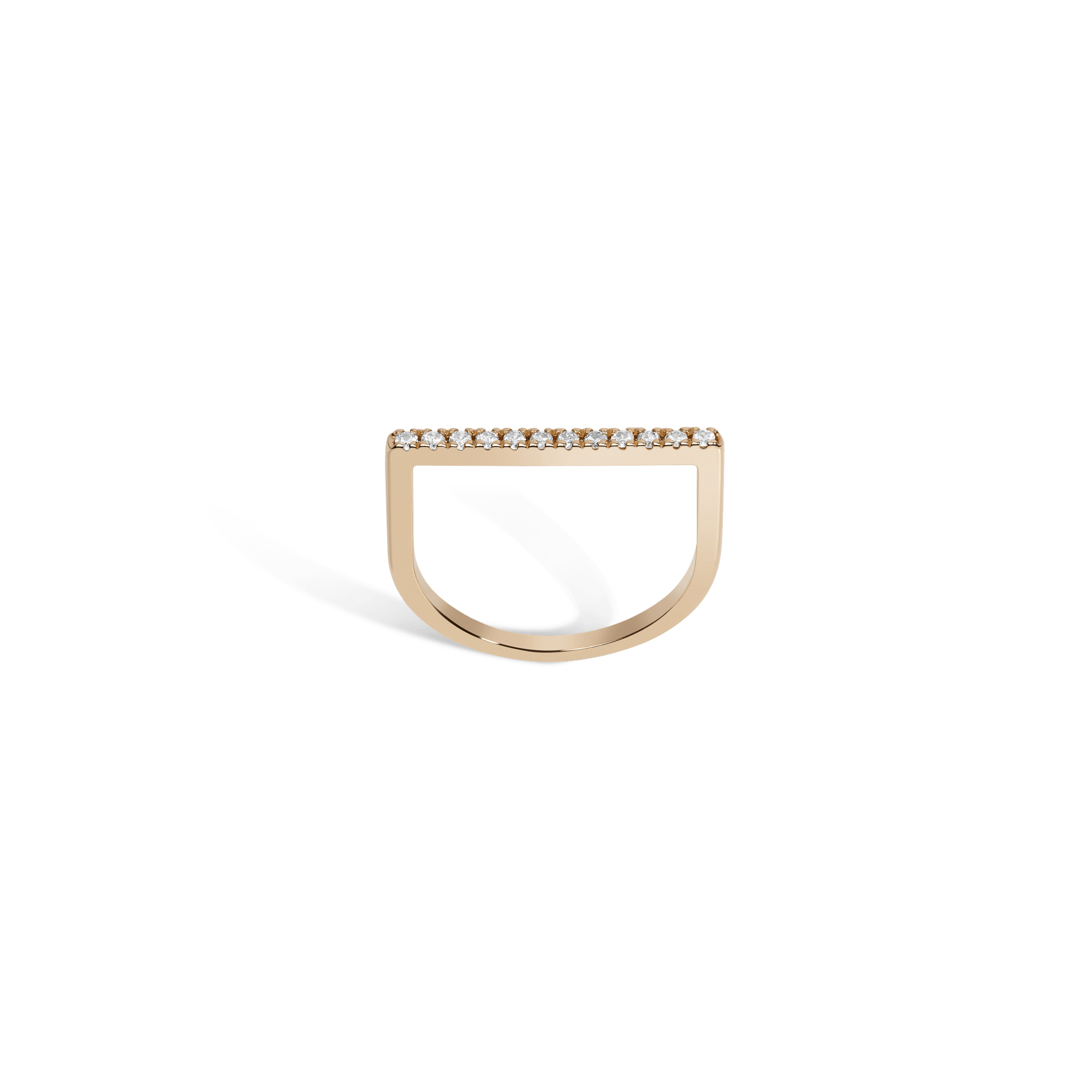 Diamond Bar Square Ring  Yellow Gold Vermeil 14k Yellow Gold 18k Yellow Gold White Diamonds First
