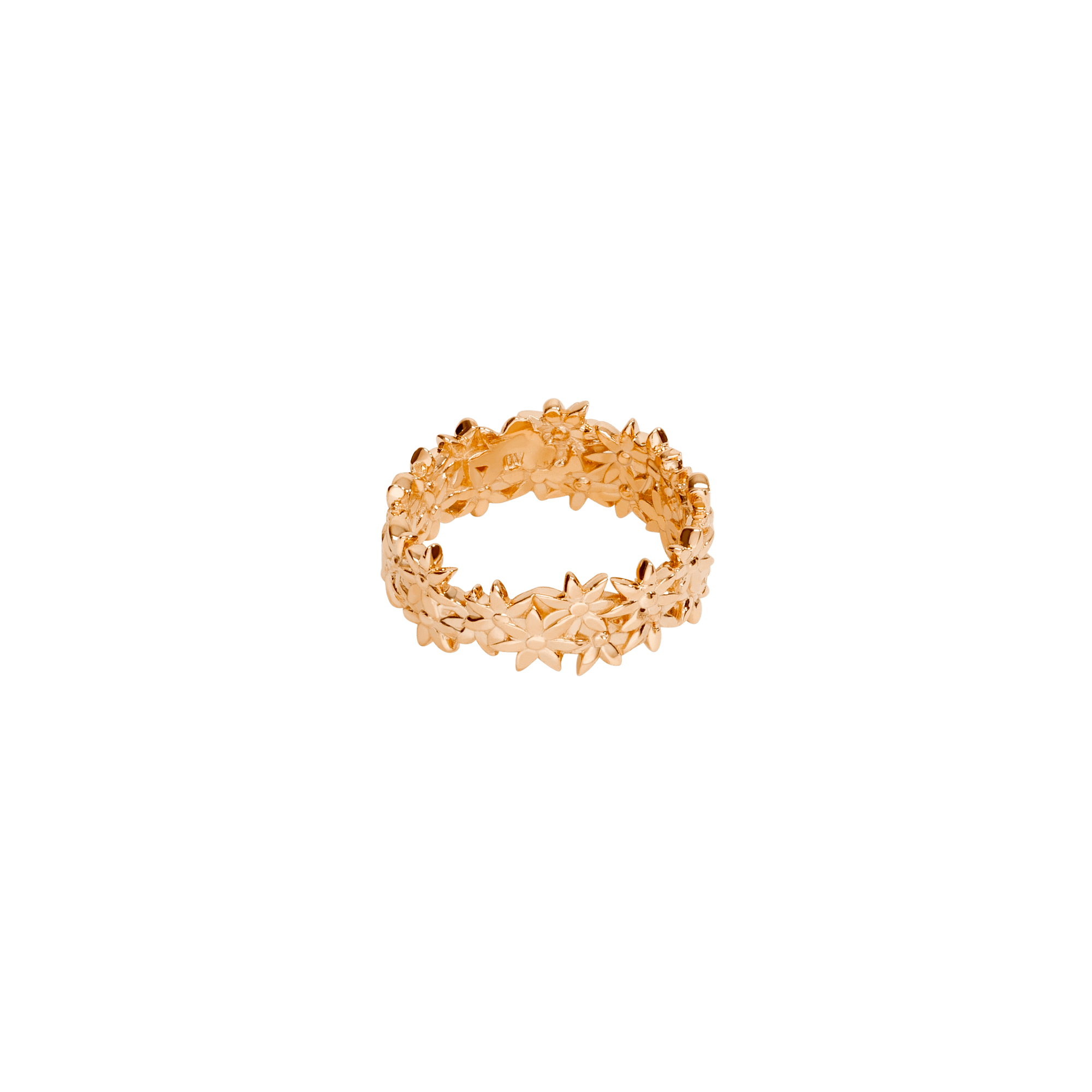 Flower Ring Closed Rose Gold Vermeil 14k Rose Gold 18k Rose Gold Laid down