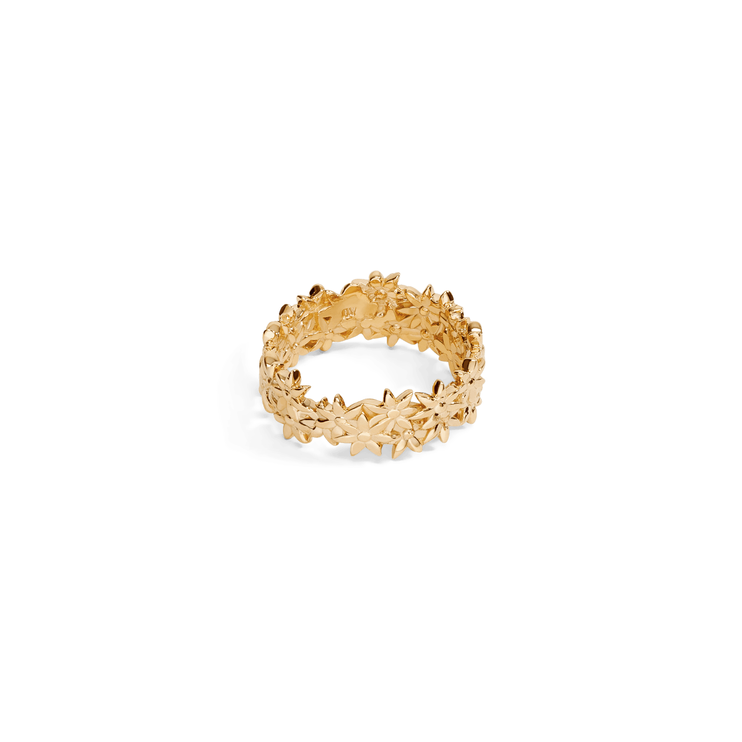 Flower Ring Closed Yellow Gold Vermeil 14k Yellow Gold 18k Yellow Gold Laid down