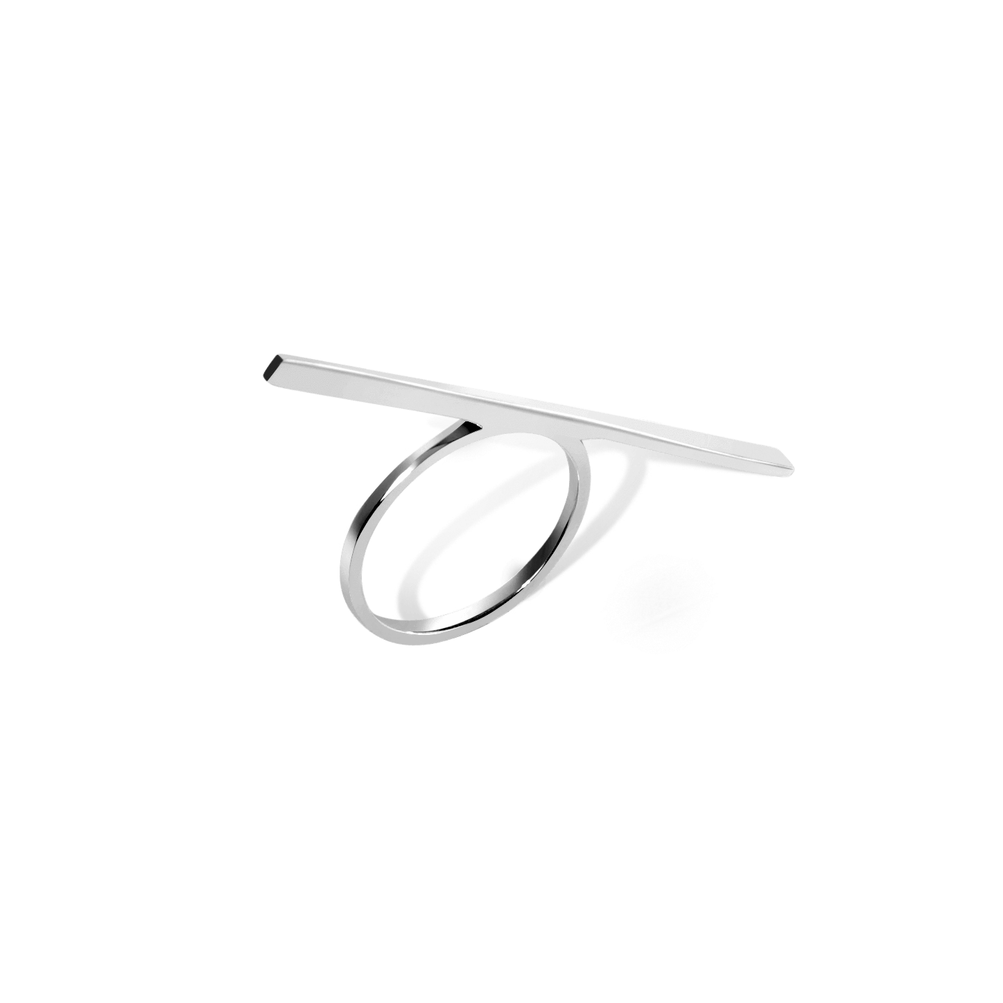 Obelisk Ring Sterling Silver White Gold Vermeil 14k White Gold 18k White Gold Half Side