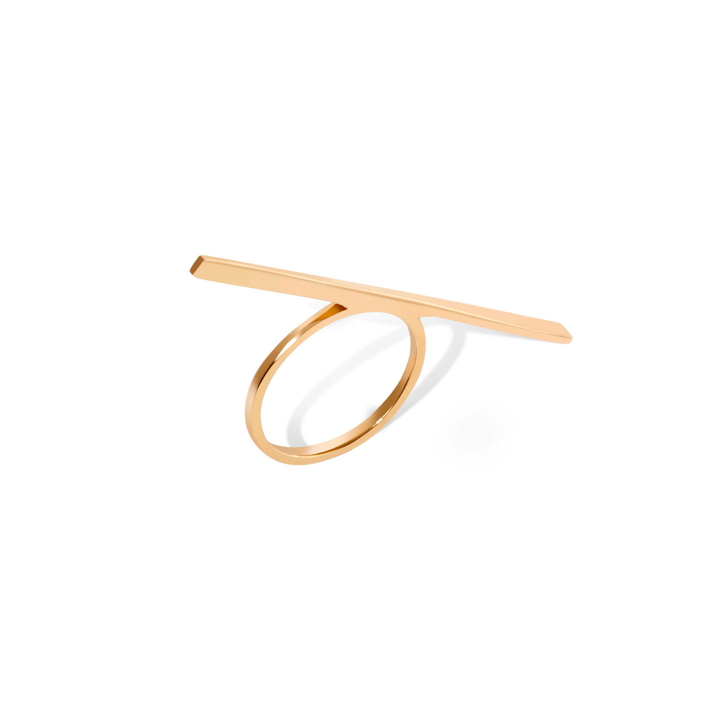Obelisk Ring Rose Gold Vermeil 14k Rose Gold 18k Rose Gold Half Side