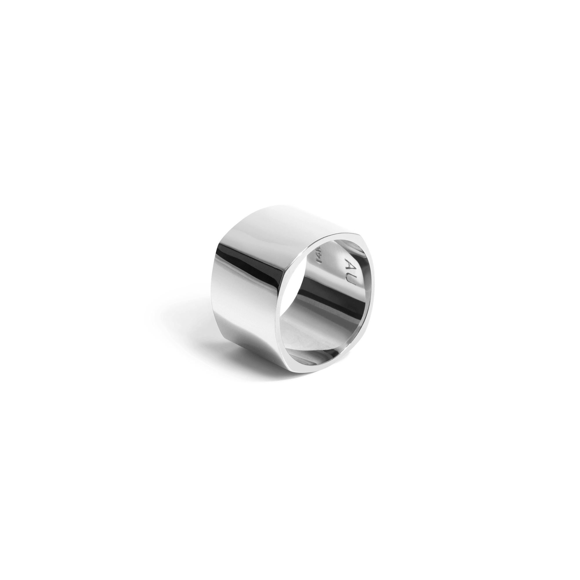 Geometric Square Ring Sterling Silver White Gold Vermeil 14k White Gold 18k White Gold Half Side   Front First
