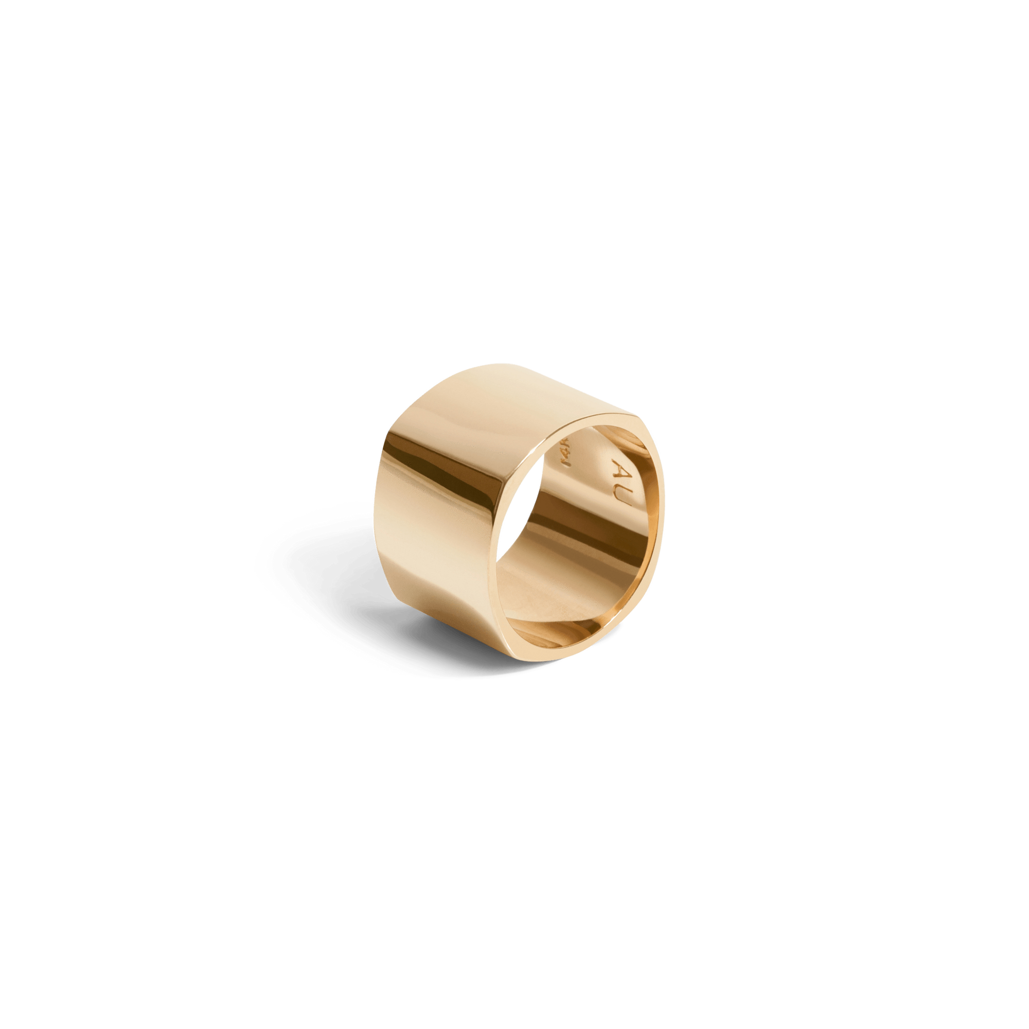 Geometric Square Ring Yellow Gold Vermeil 14k Yellow Gold 18k Yellow Gold Half Side     Front First