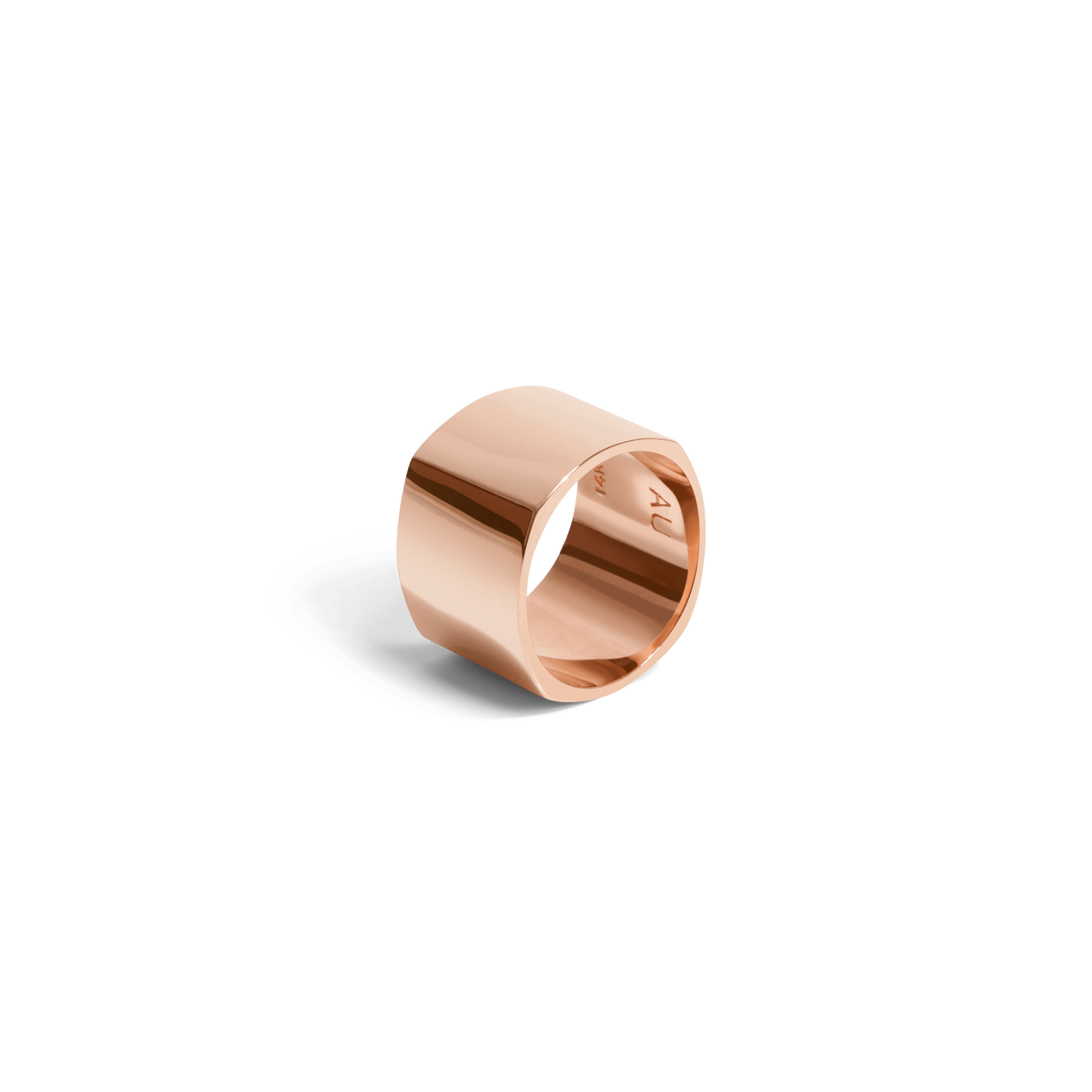 Geometric Square Ring Rose Gold Vermeil 14k Rose Gold 18k Rose Gold Half Side     Front First