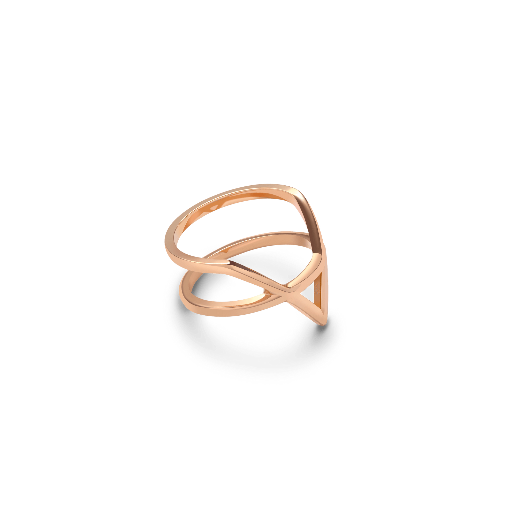 Icon Ring Rose Gold Vermeil 14k Rose Gold 18k Rose Gold Half Side
