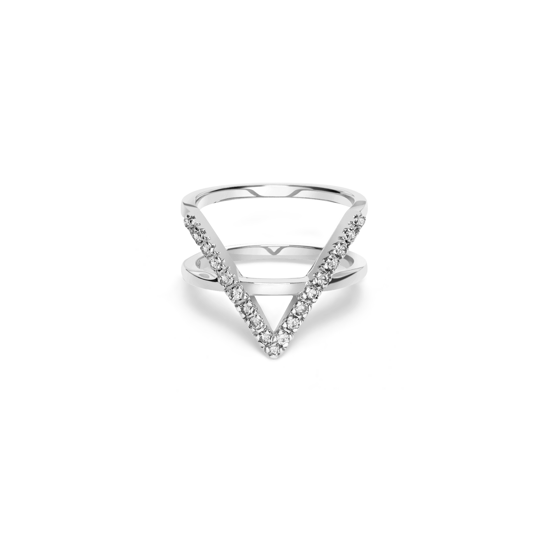 Icon Ring  Sterling Silver White Gold Vermeil 14k White Gold 18k White Gold White Diamonds