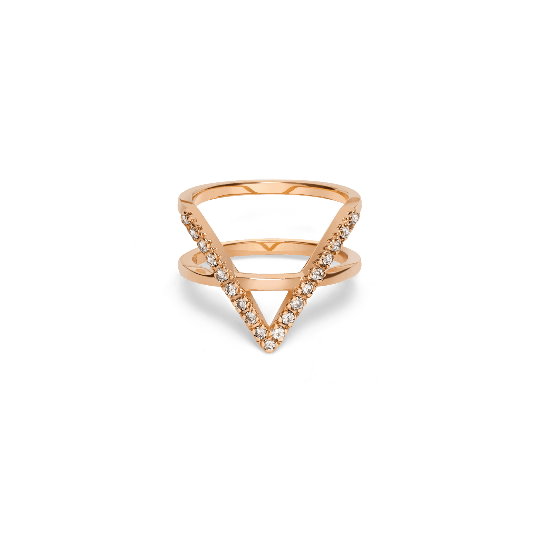 Icon Ring  Rose Gold Vermeil 14k Rose Gold 18k Rose Gold White Diamonds    Front First