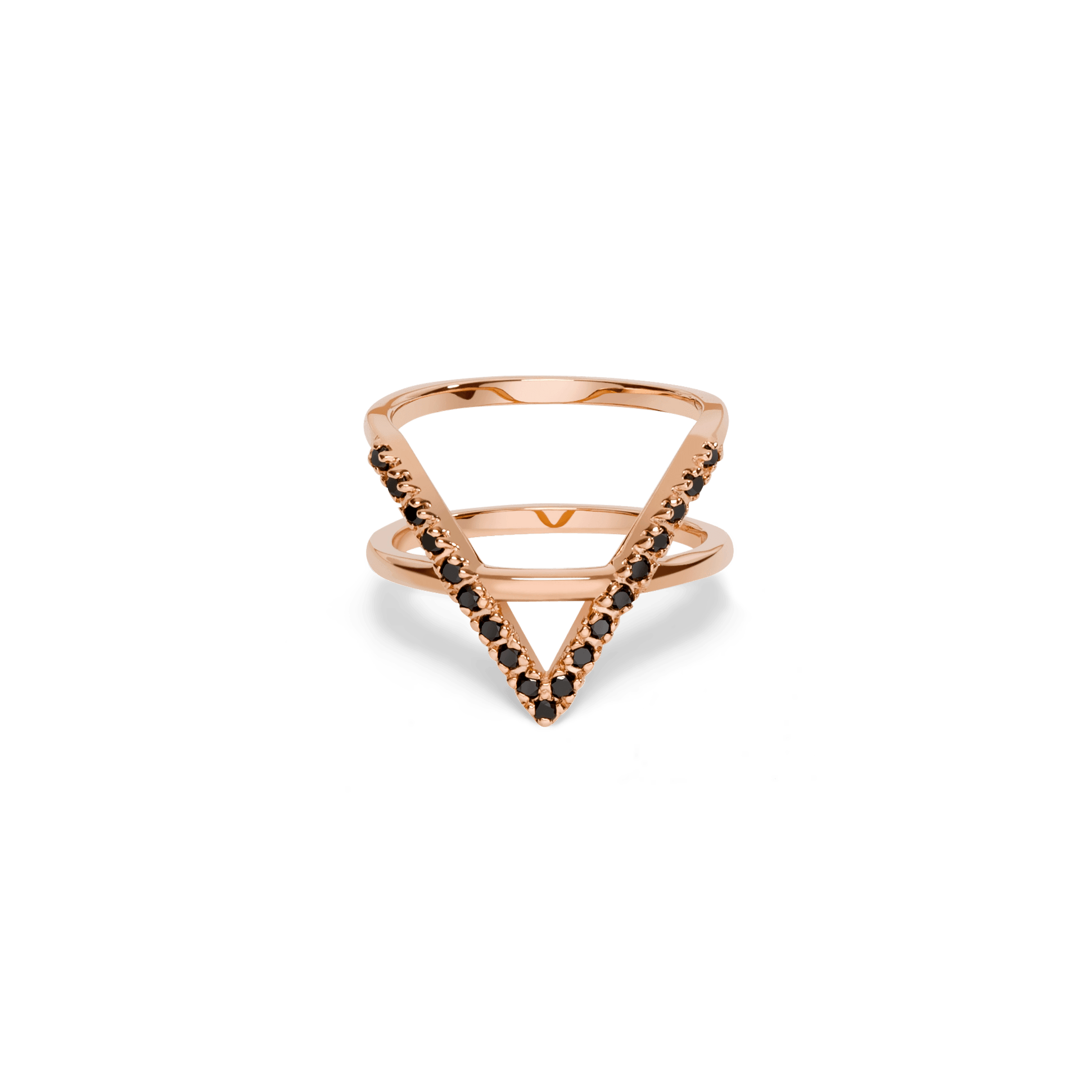 Icon Ring  Rose Gold Vermeil 14k Rose Gold 18k Rose Gold Black Diamonds