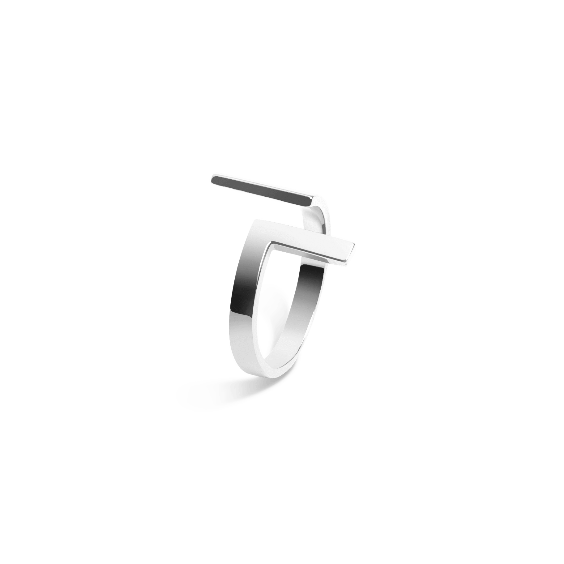 Inverse Ring Sterling Silver White Gold Vermeil 14k White Gold 18k White Gold Side