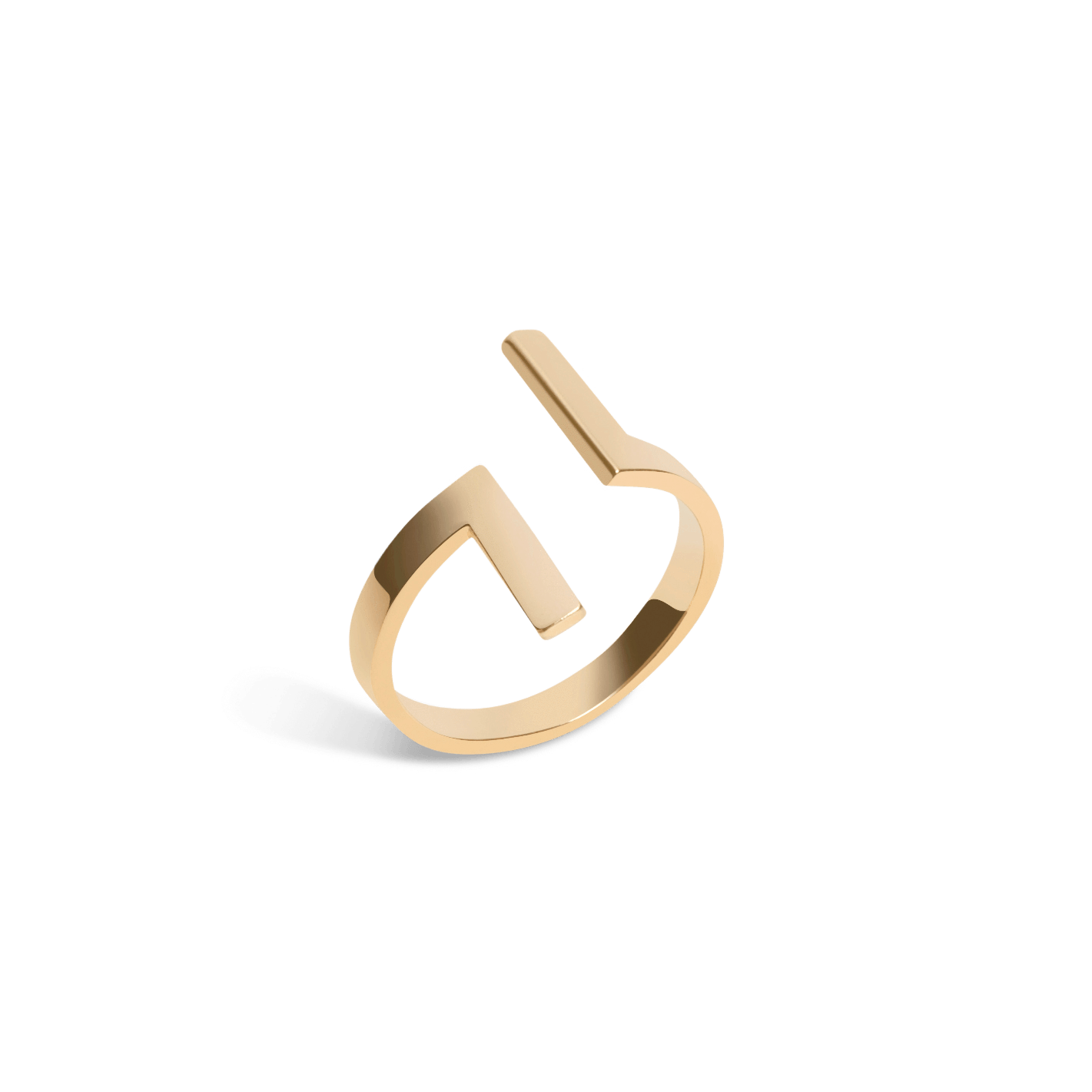 Inverse Ring Yellow Gold Vermeil 14k Yellow Gold 18k Yellow Gold Half Side   Front First