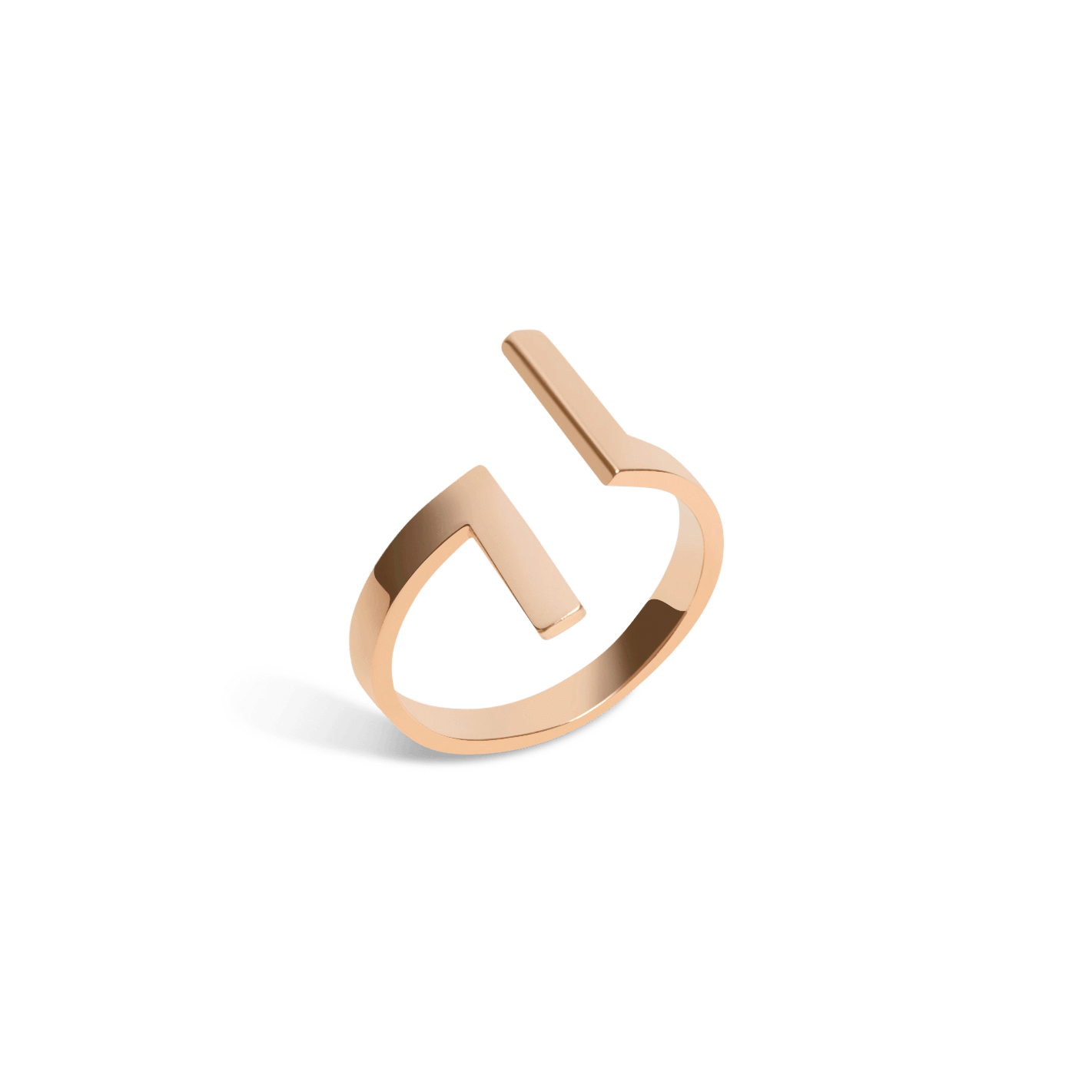 Inverse Ring Rose Gold Vermeil 14k Rose Gold 18k Rose Gold Half Side   Front First
