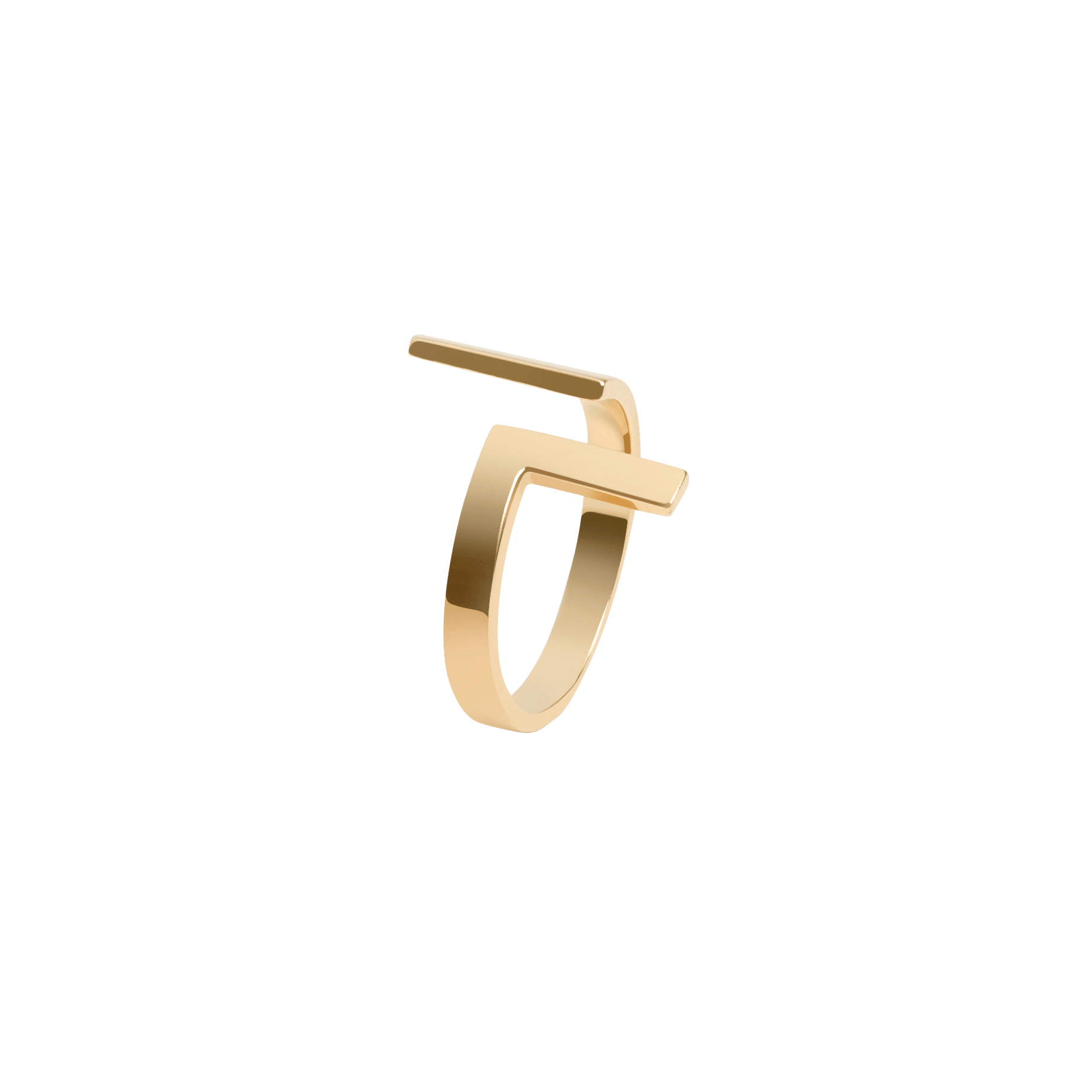 Inverse Ring Yellow Gold Vermeil 14k Yellow Gold 18k Yellow Gold Half Side