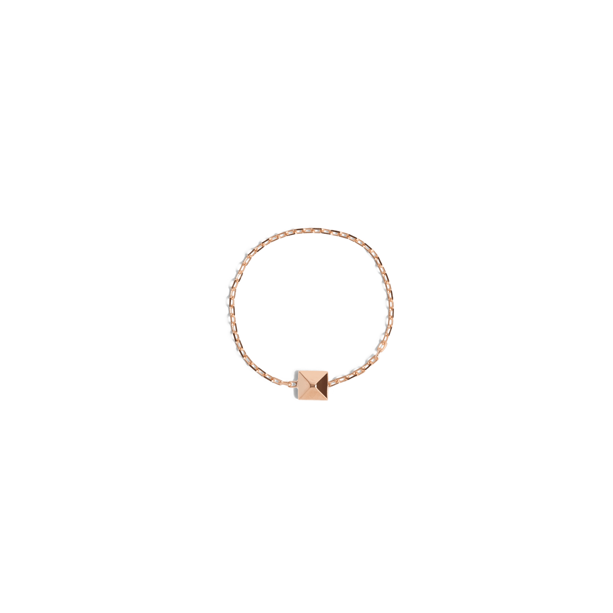 Mini Charm Pyramid Ring Rose Gold Vermeil 14k Rose Gold 18k Rose Gold    Front First