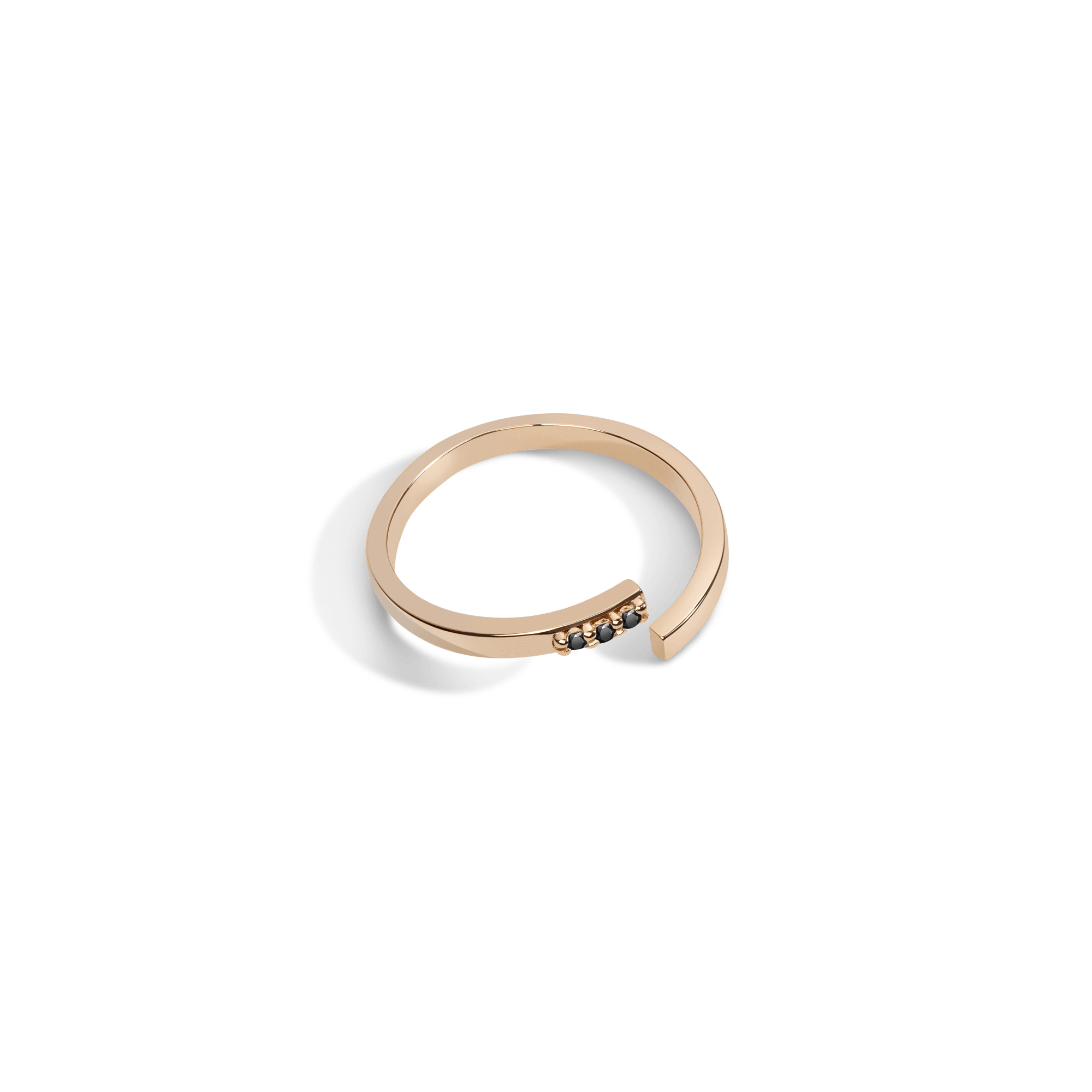Mini Wraparound Ring  Yellow Gold Vermeil 14k Yellow Gold 18k Yellow Gold Black Diamonds Laid down