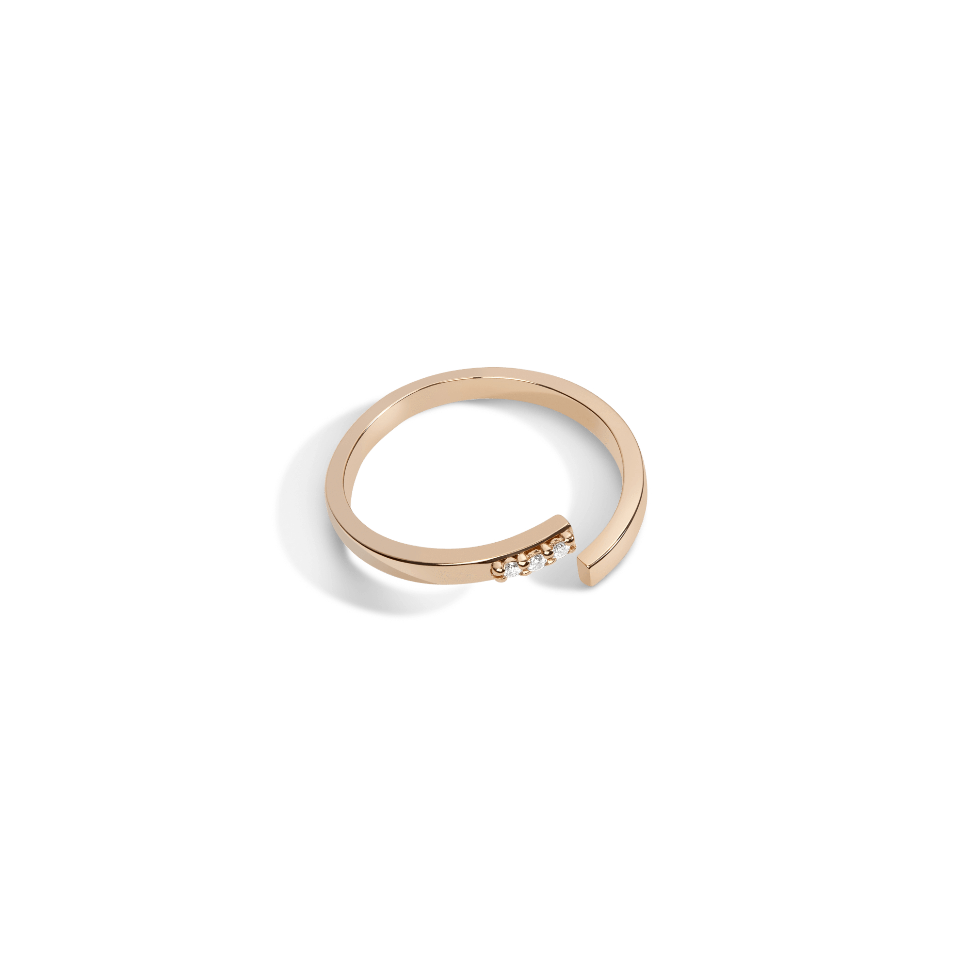 Mini Wraparound Ring  Yellow Gold Vermeil 14k Yellow Gold 18k Yellow Gold White Diamonds Laid down