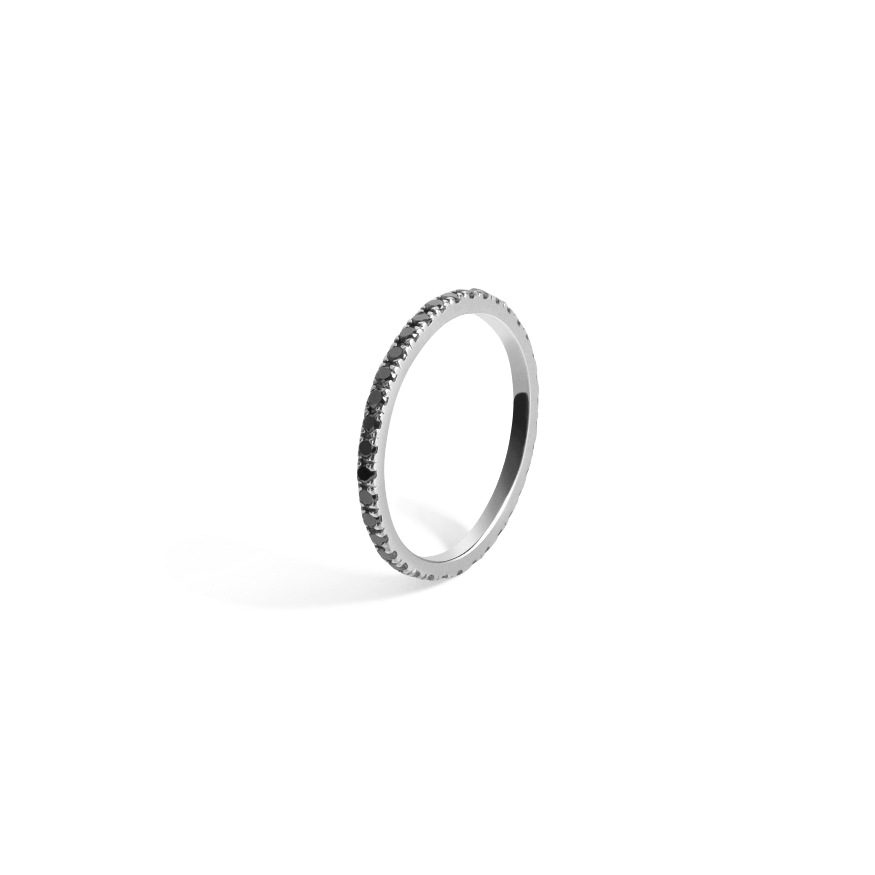Quadricolor Ring  White Gold Vermeil 14k White Gold 18k White Gold Black Diamonds Laid down  First