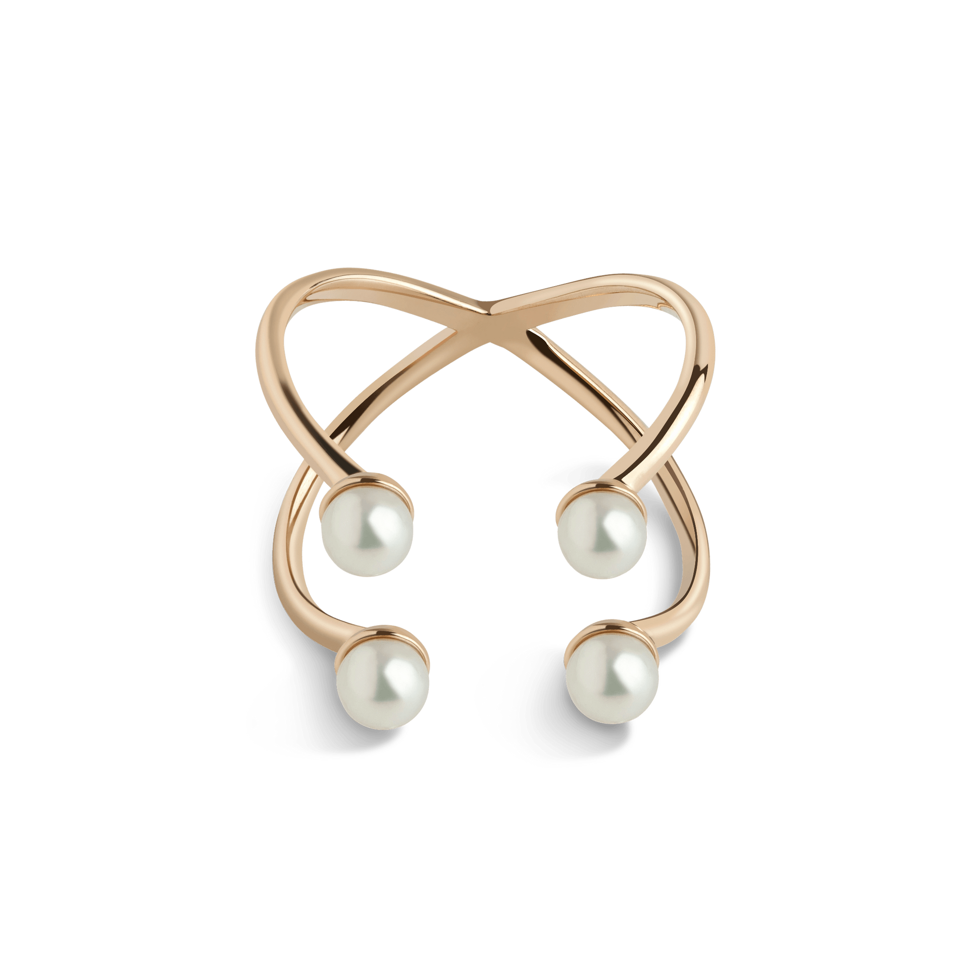 Quadripearl Ring Yellow Gold Vermeil 14k Yellow Gold 18k Yellow Gold Laid down