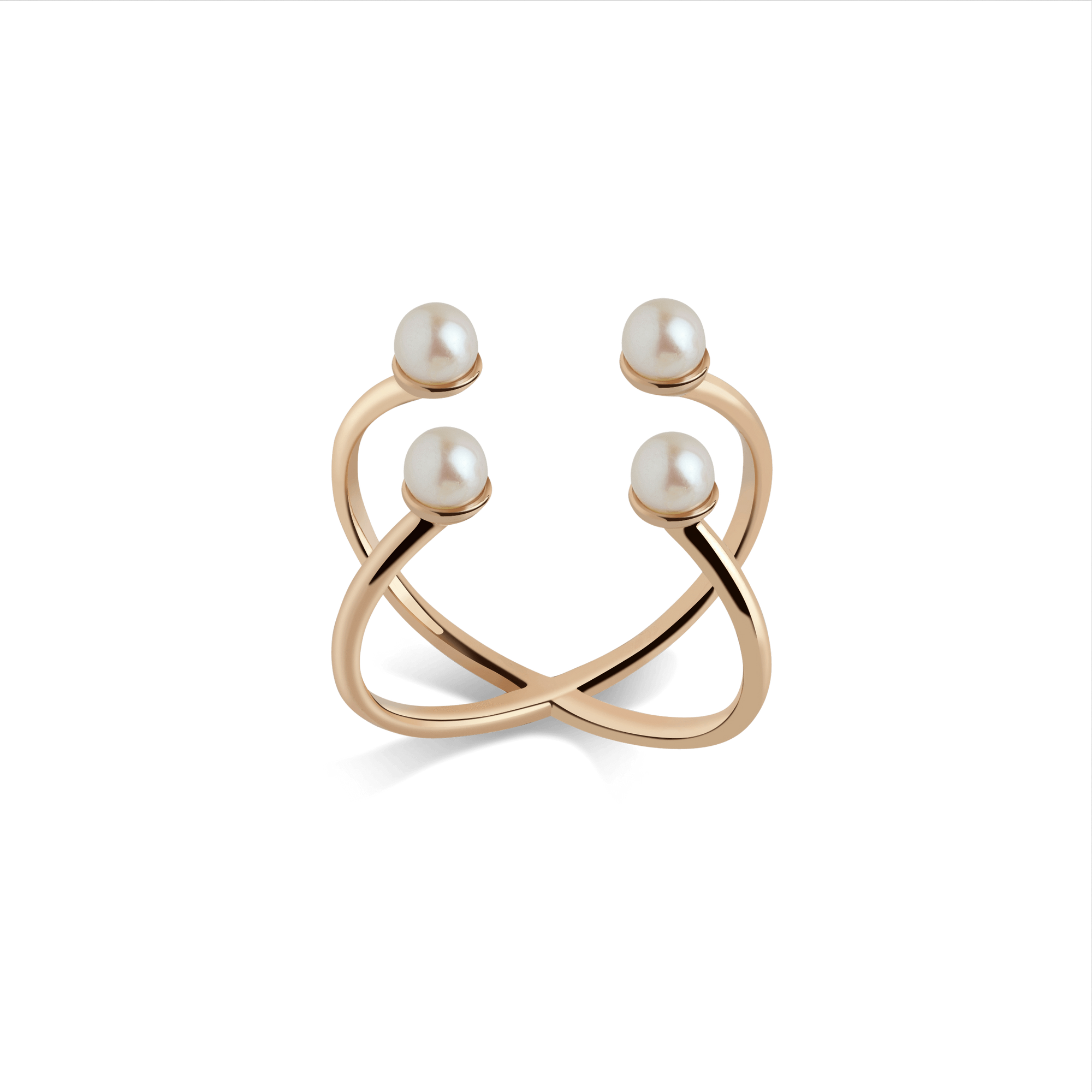 Quadripearl Ring Yellow Gold Vermeil 14k Yellow Gold 18k Yellow Gold Laid down