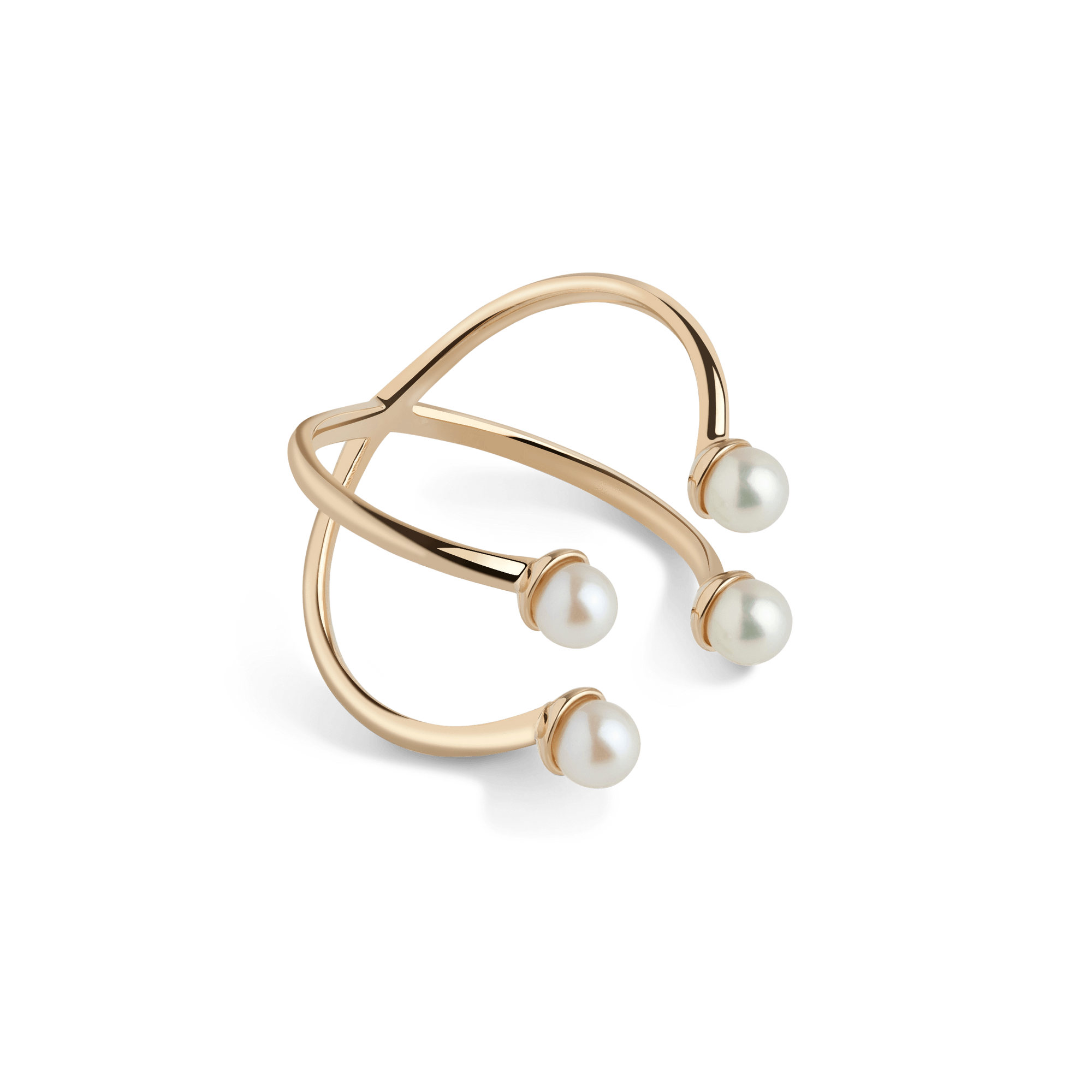 Quadripearl Ring Yellow Gold Vermeil 14k Yellow Gold 18k Yellow Gold
