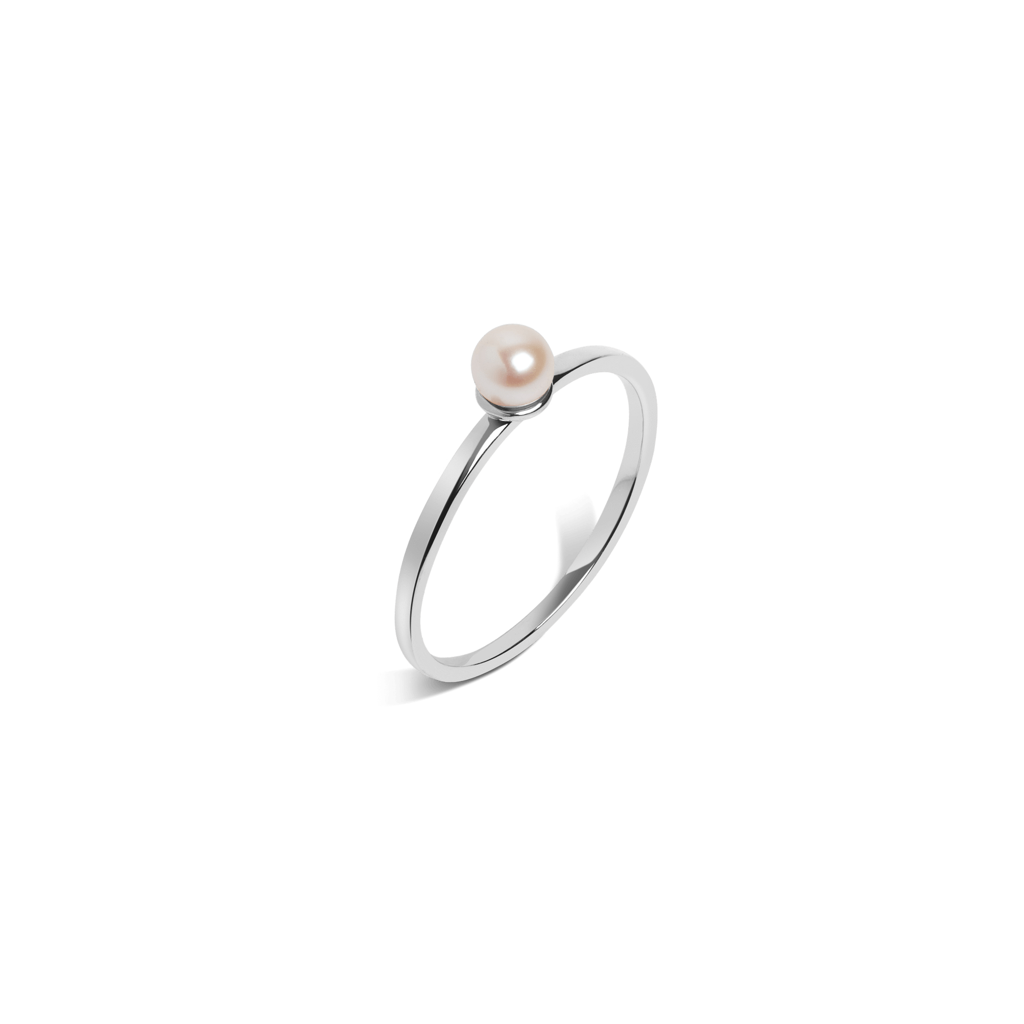 Simple Pearl Ri Sterling Silver White Gold Vermeil 14k White Gold 18k White Gold Half Side   Front First