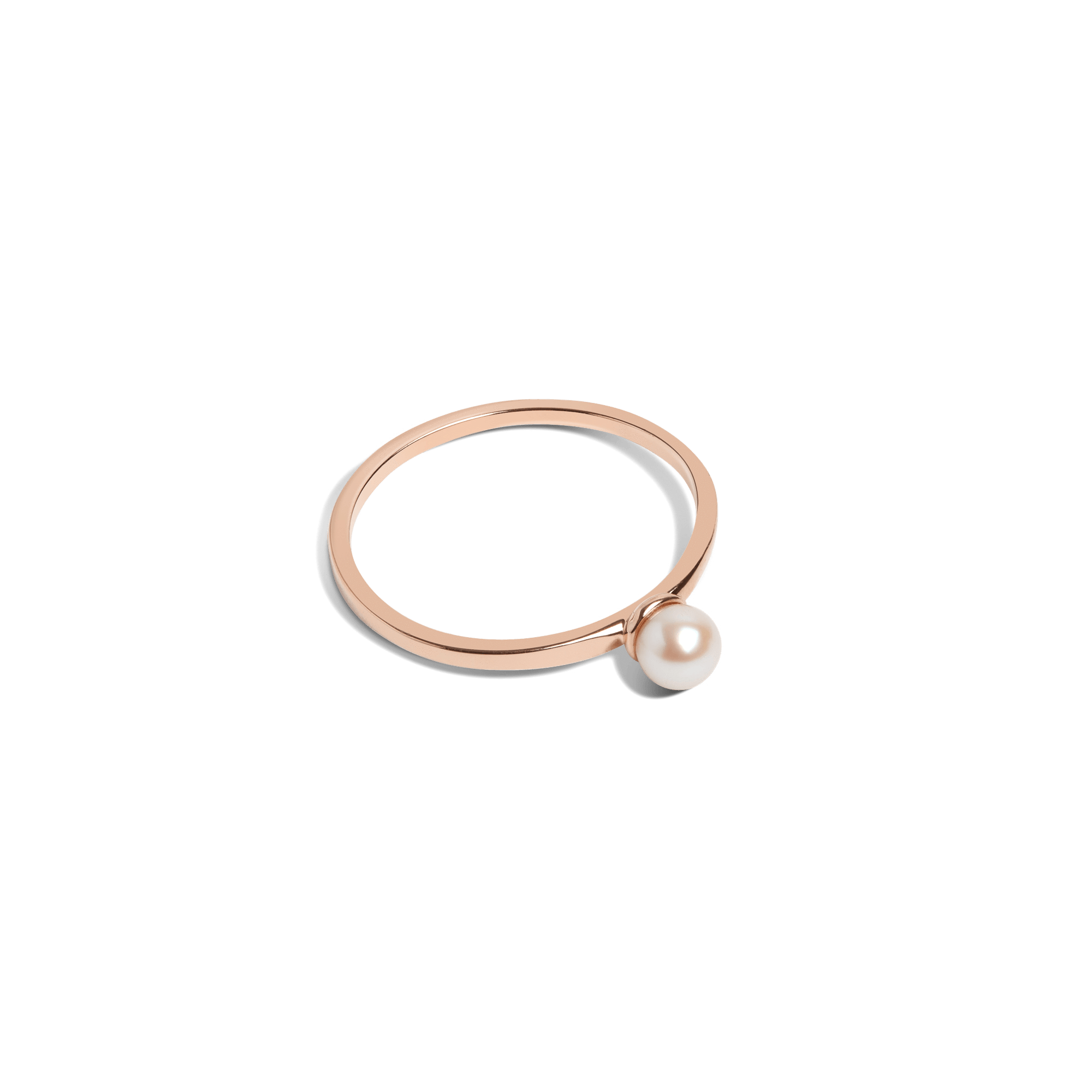 Simple Pearl Ri Rose Gold Vermeil 14k Rose Gold 18k Rose Gold Laid down
