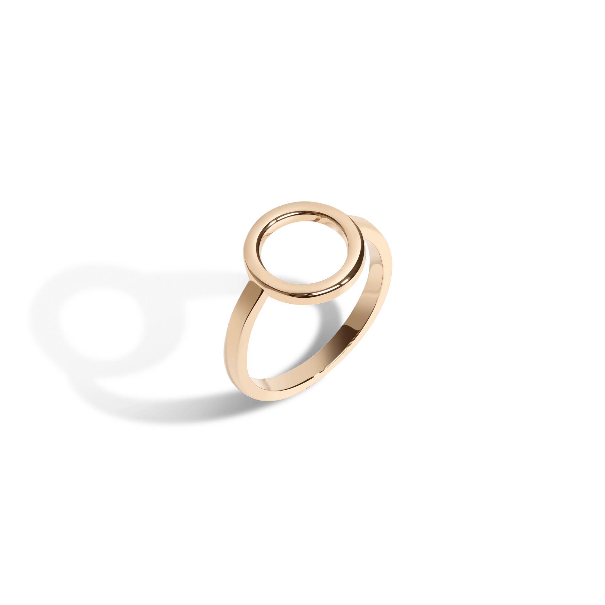 Solid Circle Ring Yellow Gold Vermeil 14k Yellow Gold 18k Yellow Gold Half Side   Front First
