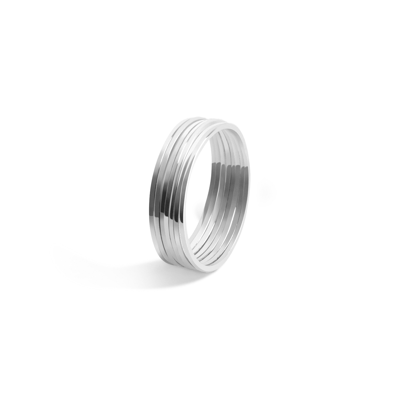 Stackable Ring Sterling Silver White Gold Vermeil 14k White Gold 18k White Gold Half Side