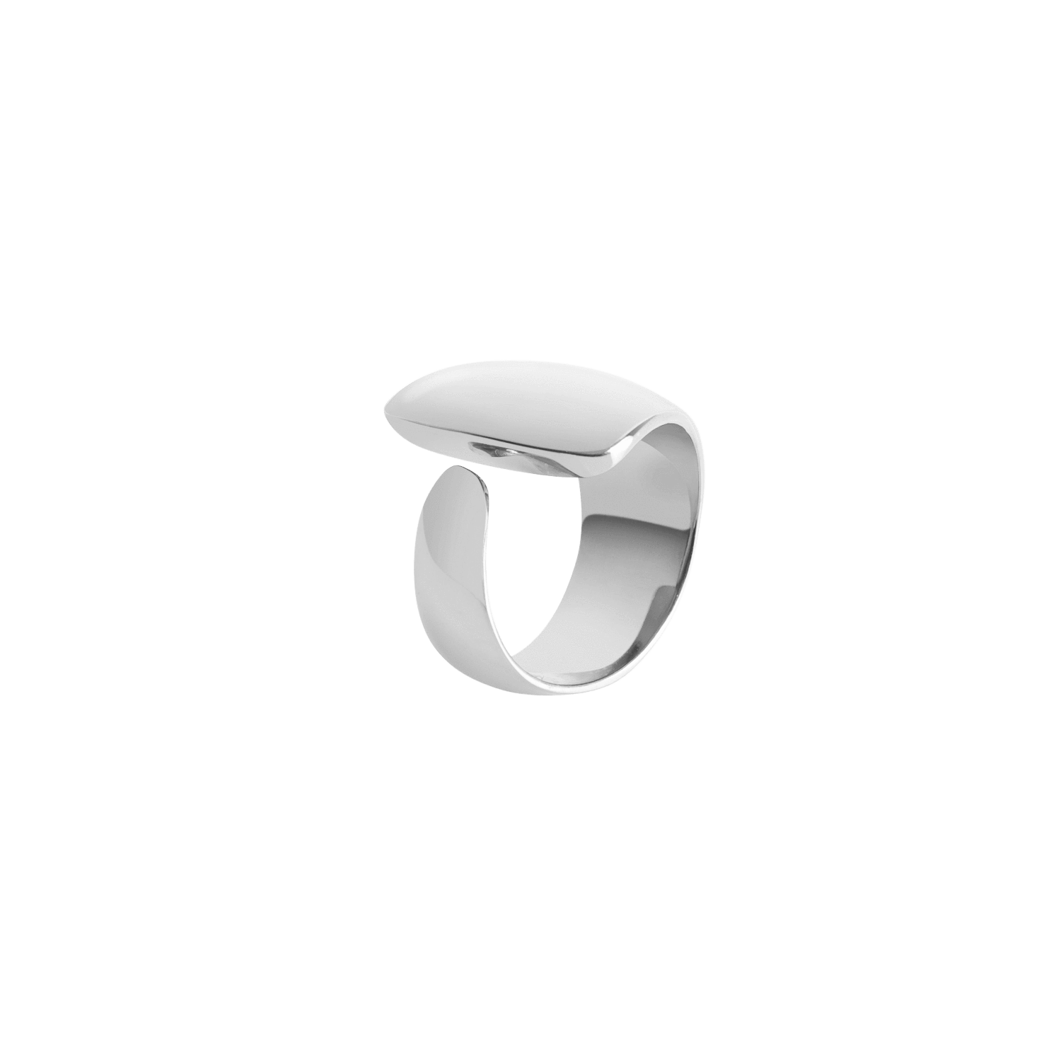 Arc Ring Sterling Silver White Gold Vermeil 14k White Gold 18k White Gold Laid down   Front First