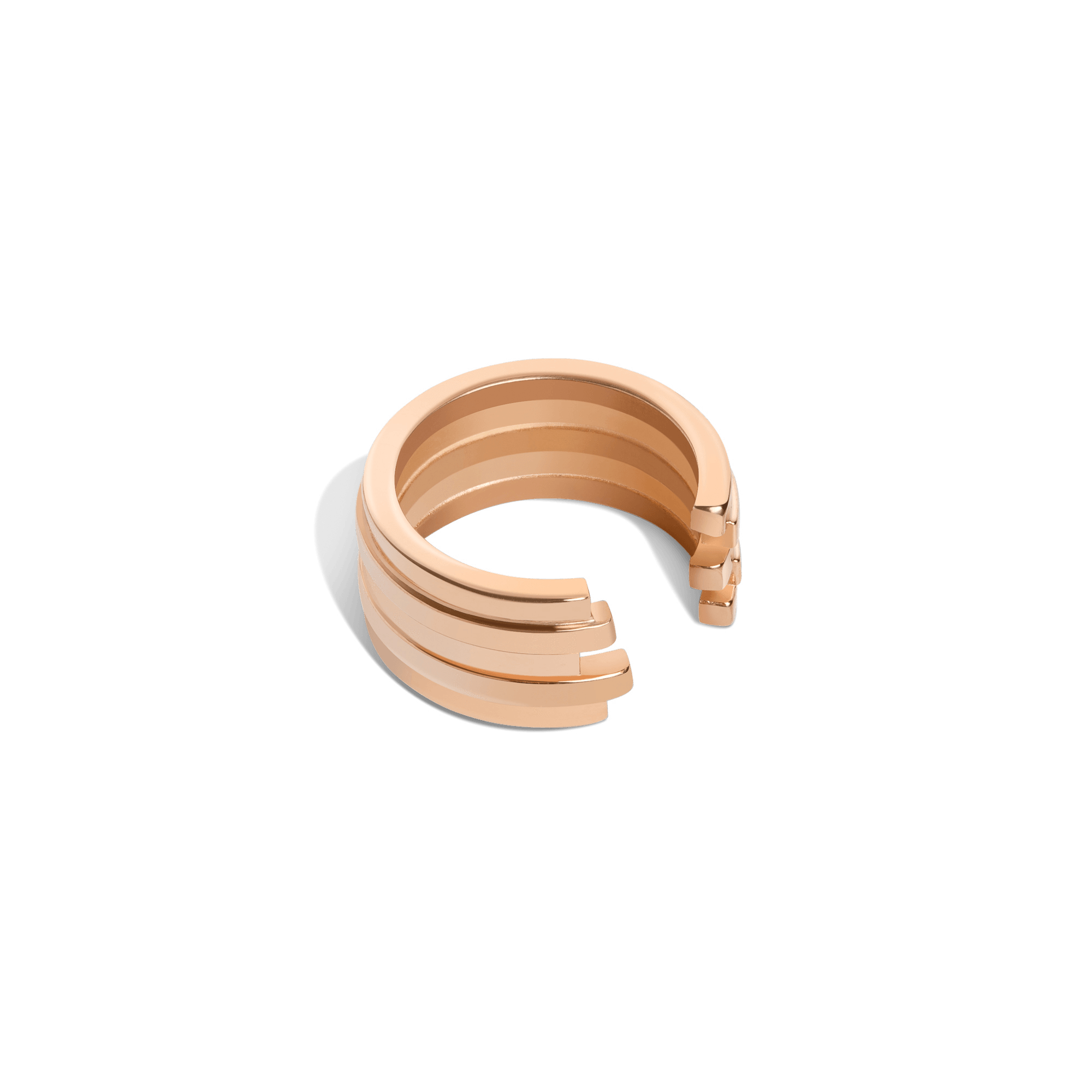 Tribar Ring Rose Gold Vermeil 14k Rose Gold 18k Rose Gold Laid down