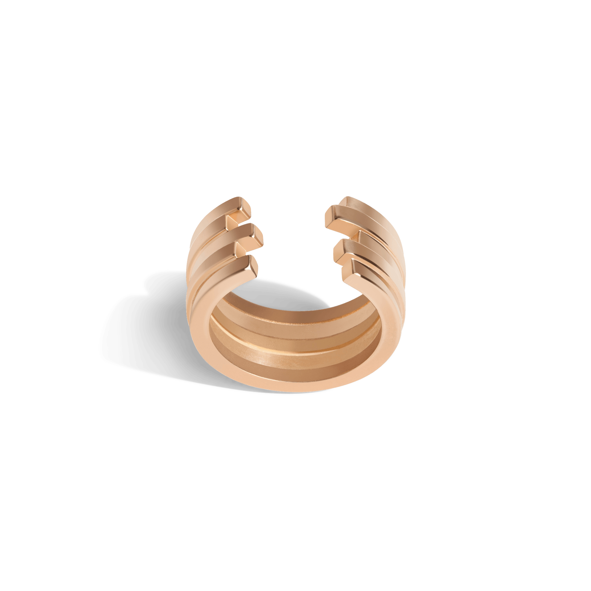 Tribar Ring Rose Gold Vermeil 14k Rose Gold 18k Rose Gold