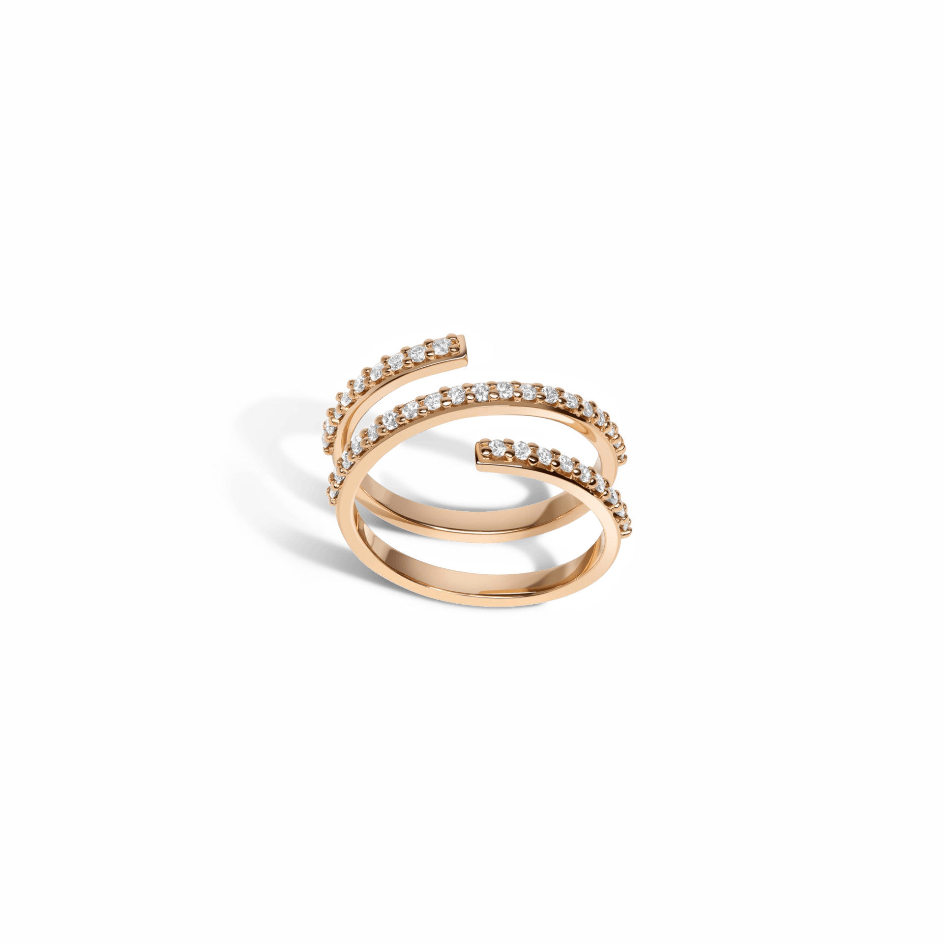 Wraparound Ring  Yellow Gold Vermeil 14k Yellow Gold 18k Yellow Gold White Diamonds