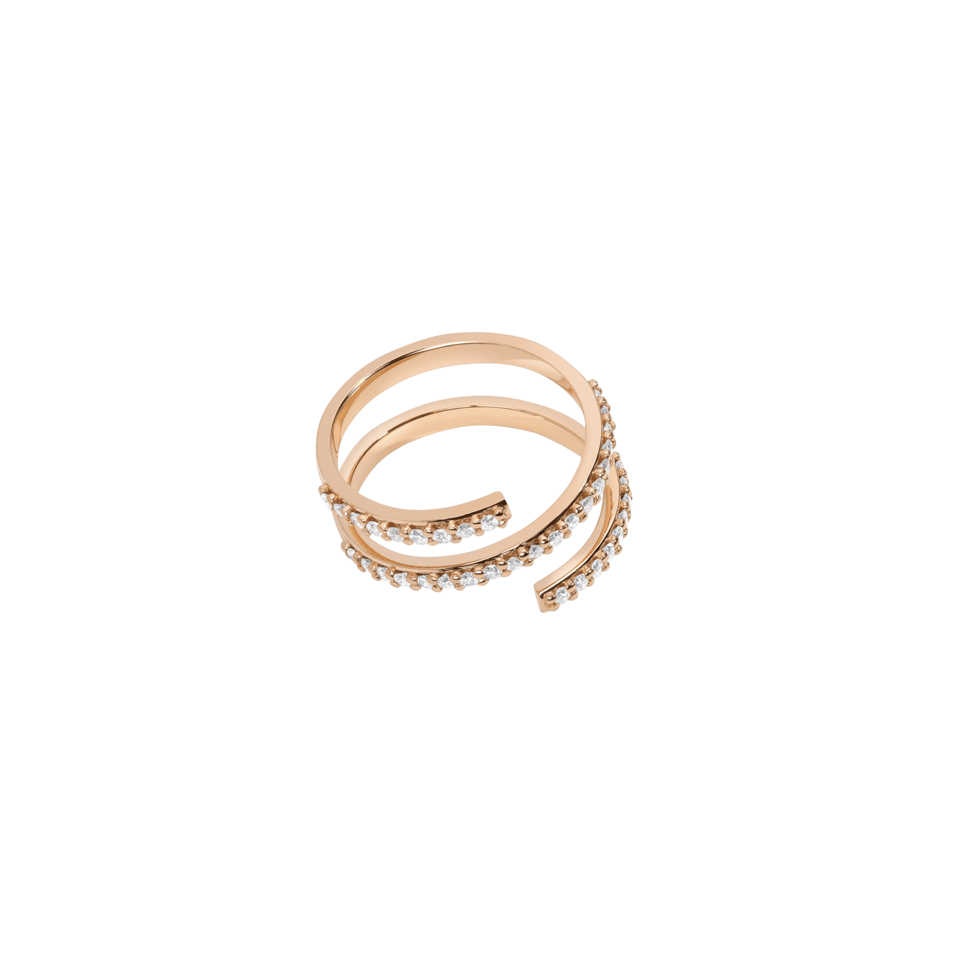Wraparound Ring  Yellow Gold Vermeil 14k Yellow Gold 18k Yellow Gold White Diamonds Laid down