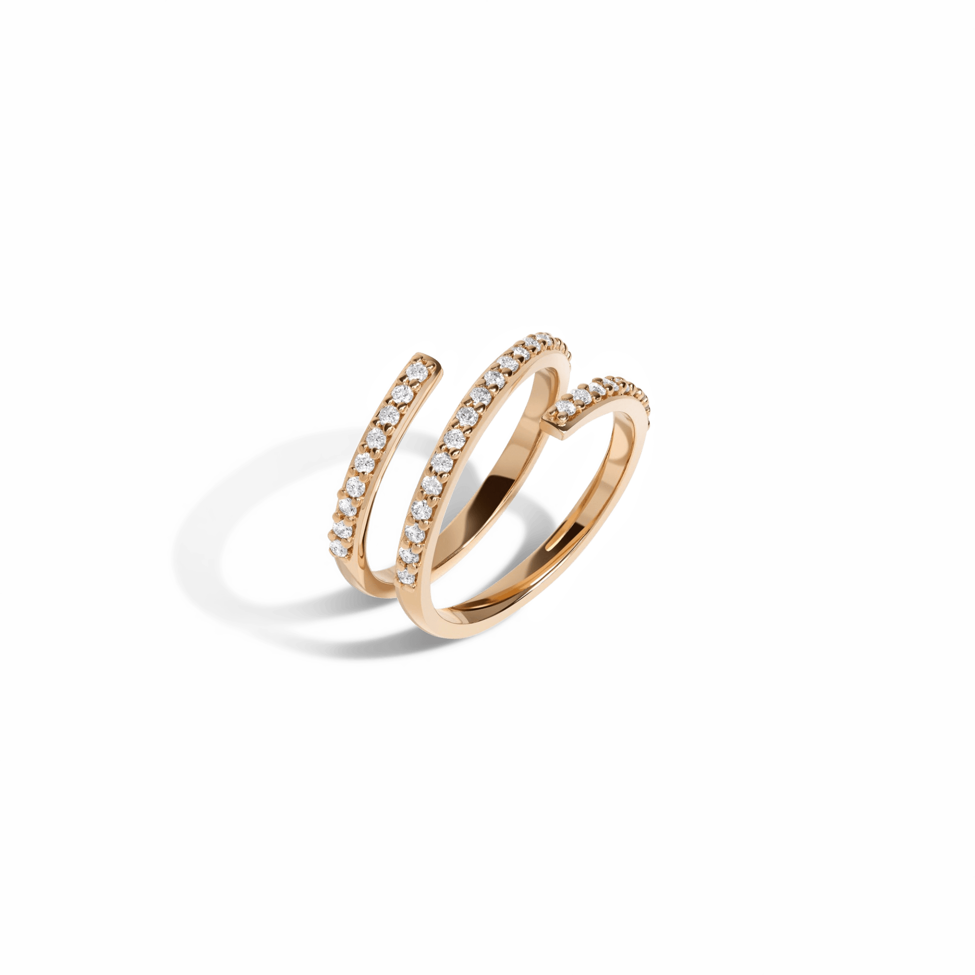 Wraparound Ring  Yellow Gold Vermeil 14k Yellow Gold 18k Yellow Gold White Diamonds Half Side   Front First