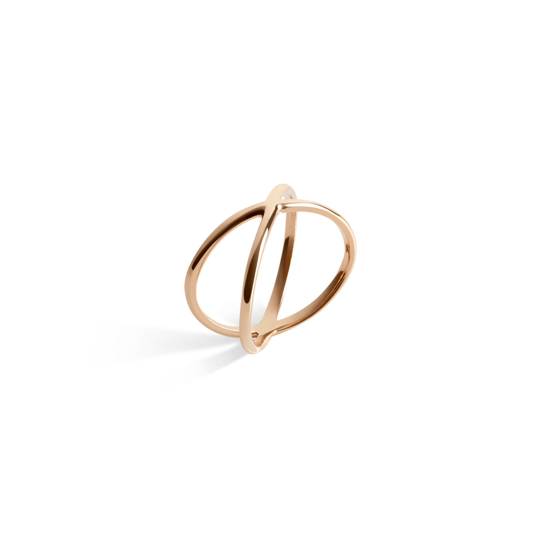 X Ring Rose Gold Vermeil 14k Rose Gold 18k Rose Gold Half Side