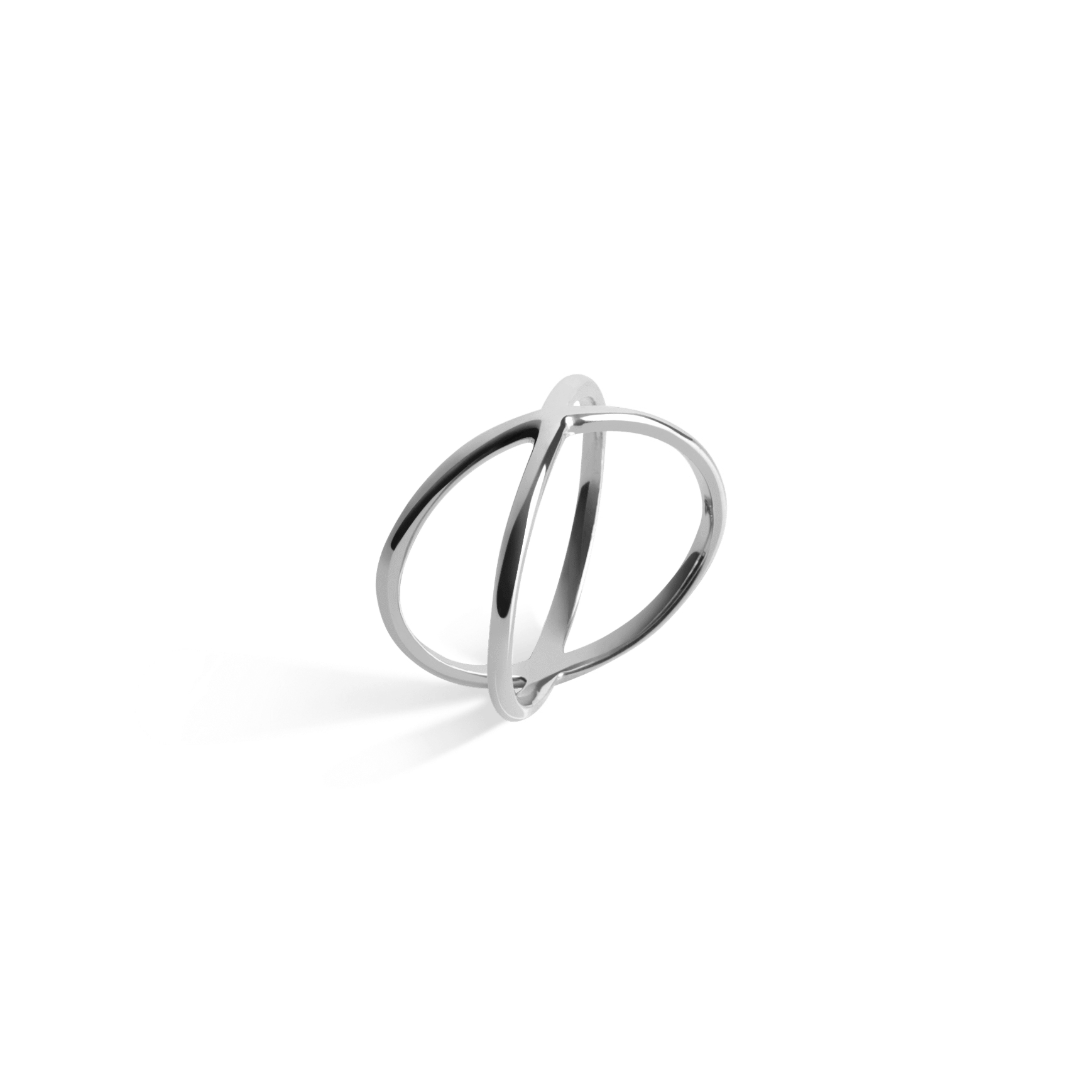 X Ring White Gold Vermeil 14k White Gold 18k White Gold Half Side