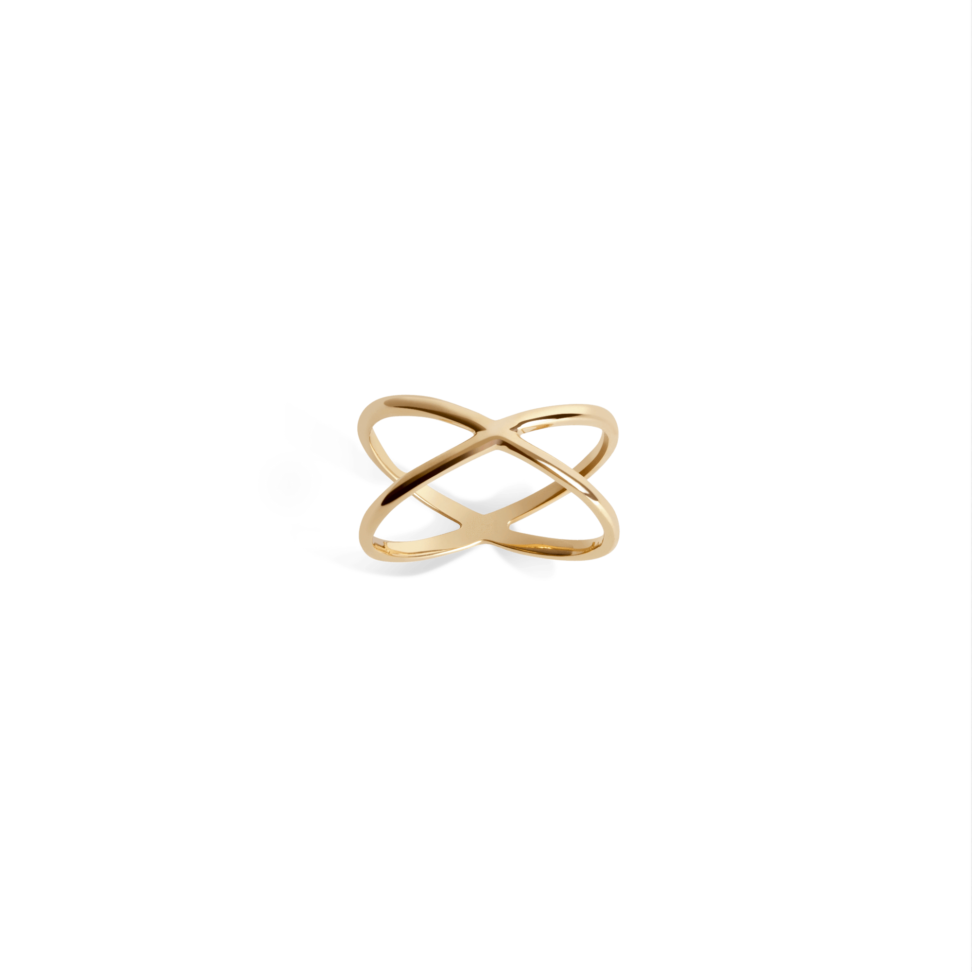 X Ring Yellow Gold Vermeil 14k Yellow Gold 18k Yellow Gold    Front First