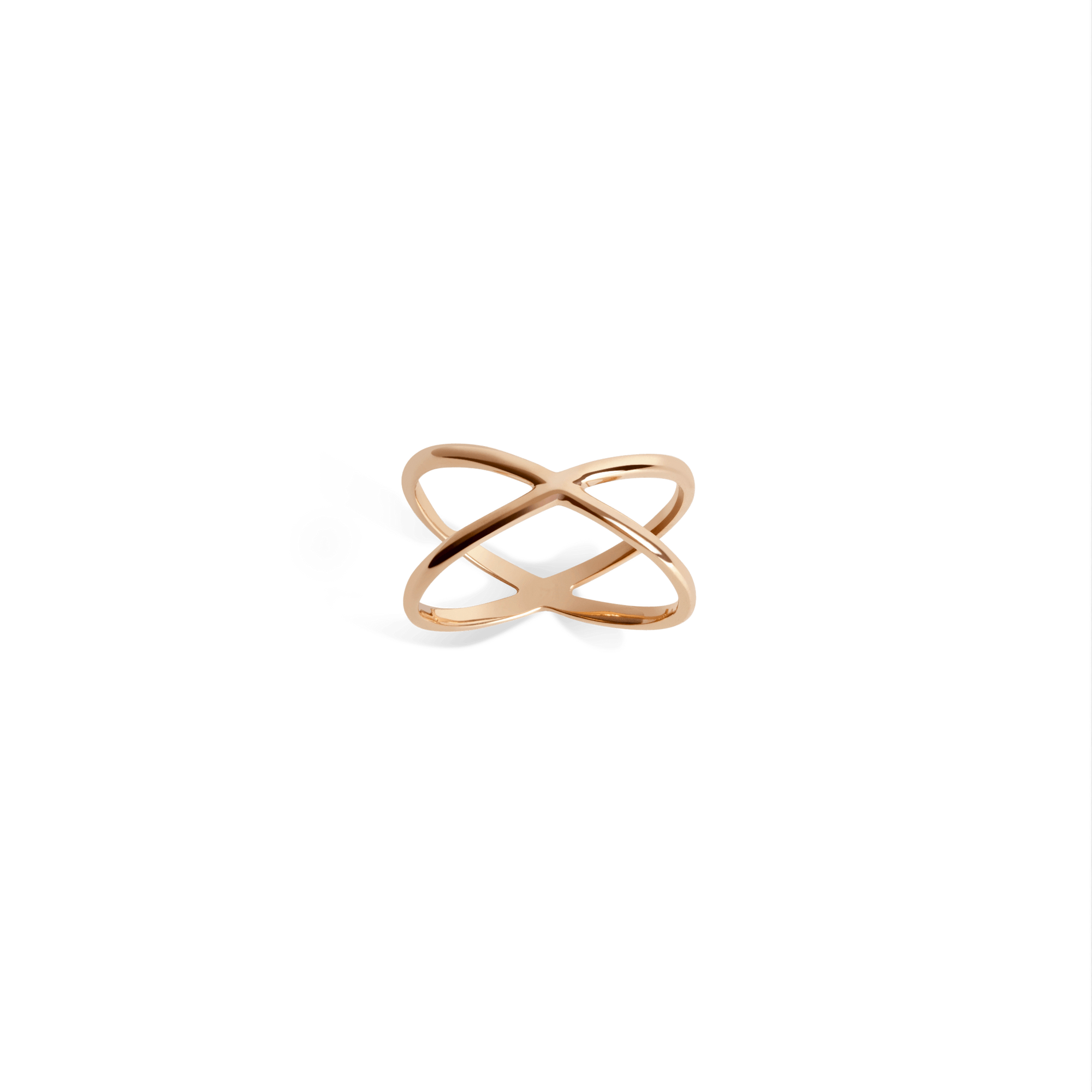 X Ring Rose Gold Vermeil 14k Rose Gold 18k Rose Gold Half Side   First